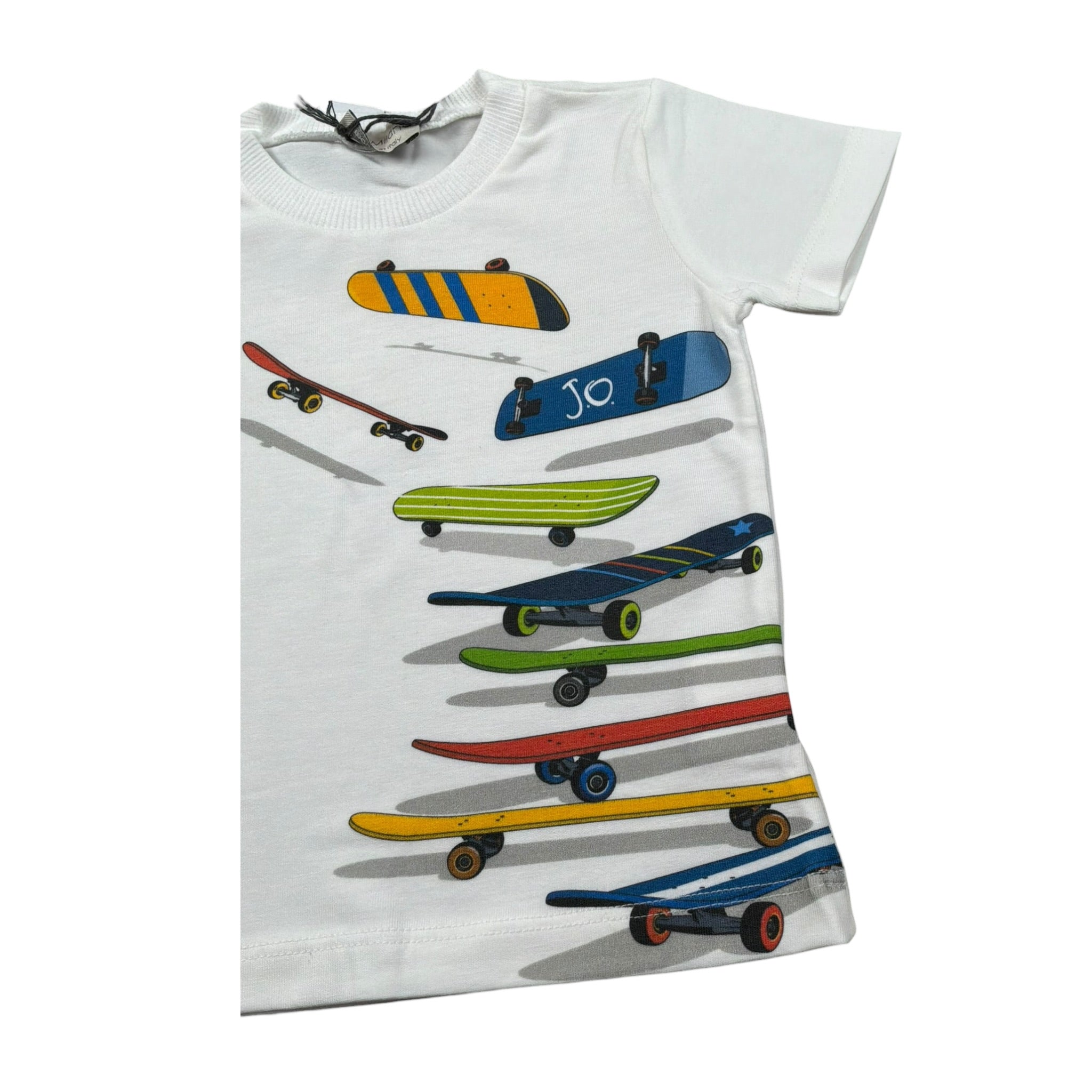 J.O. Milano T-Shirt Girocollo tinta unita con Stampe Panna per Neonato 576N3 PANNA J.O. MILANO 