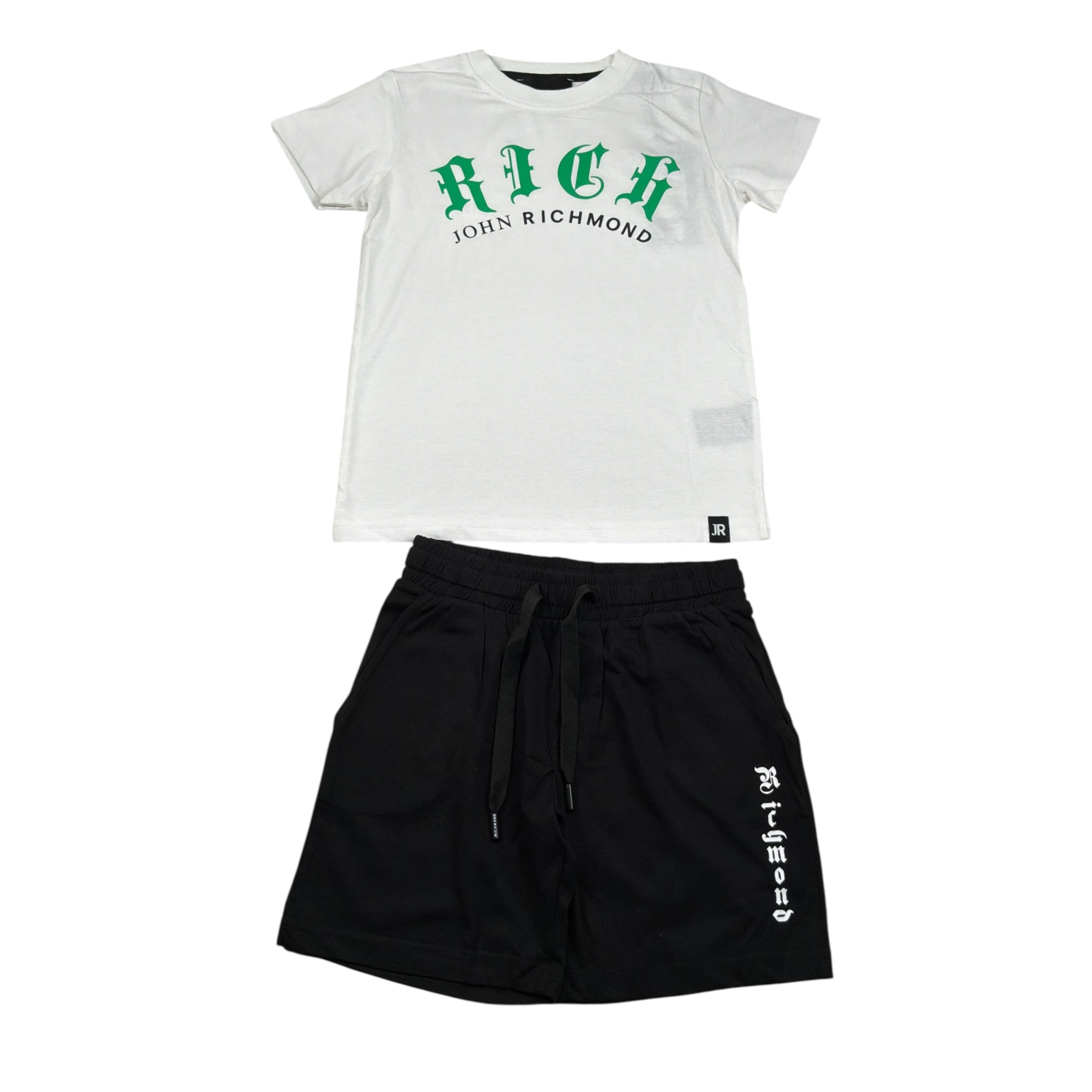 John Richmond Completo 2 Pezzi T-Shirt-Bermuda Bianco/Nero per Bambino HBP23009CJ BIANCO/NERO JOHN RICHMOND 