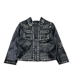 John Richmond Giubbino Ecopelle Tinta Unita con Borchie per Bambina RBP26174GB NERO JOHN RICHMOND 