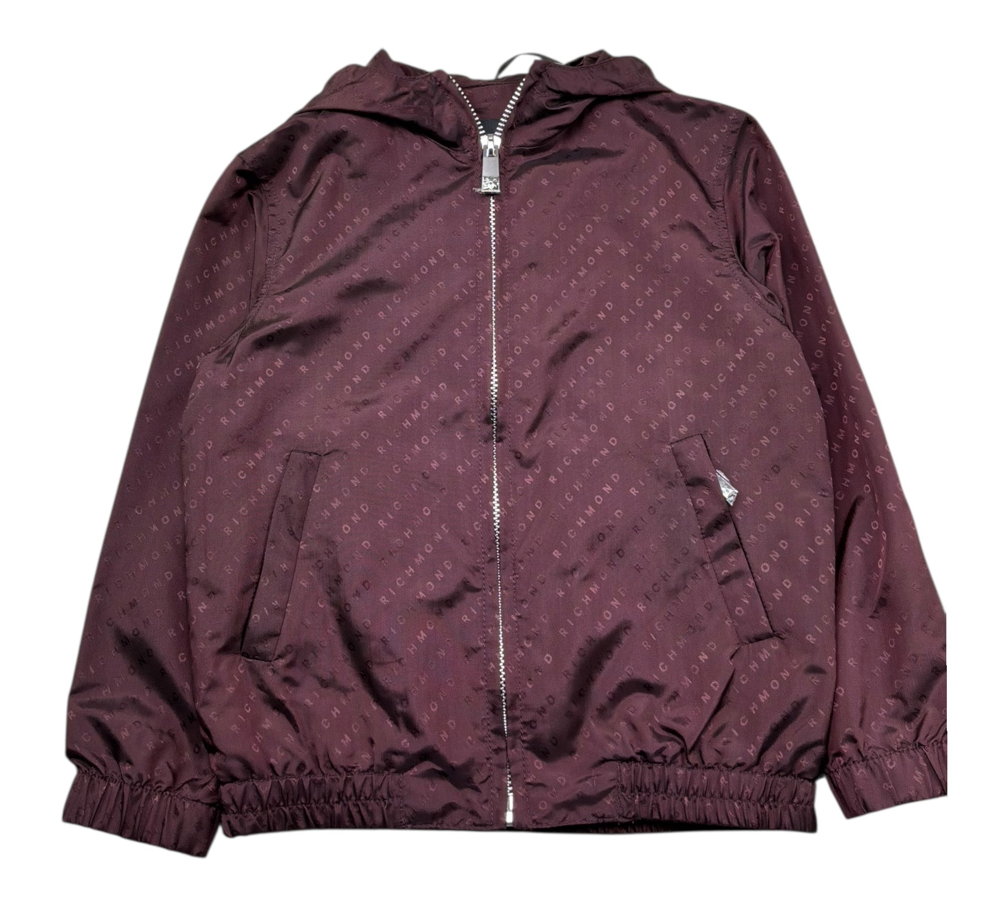 John Richmond Giubbino Tinta Unita con Zip E Cappuccio per Bambino RBP26216GB BORDEAUX JOHN RICHMOND 