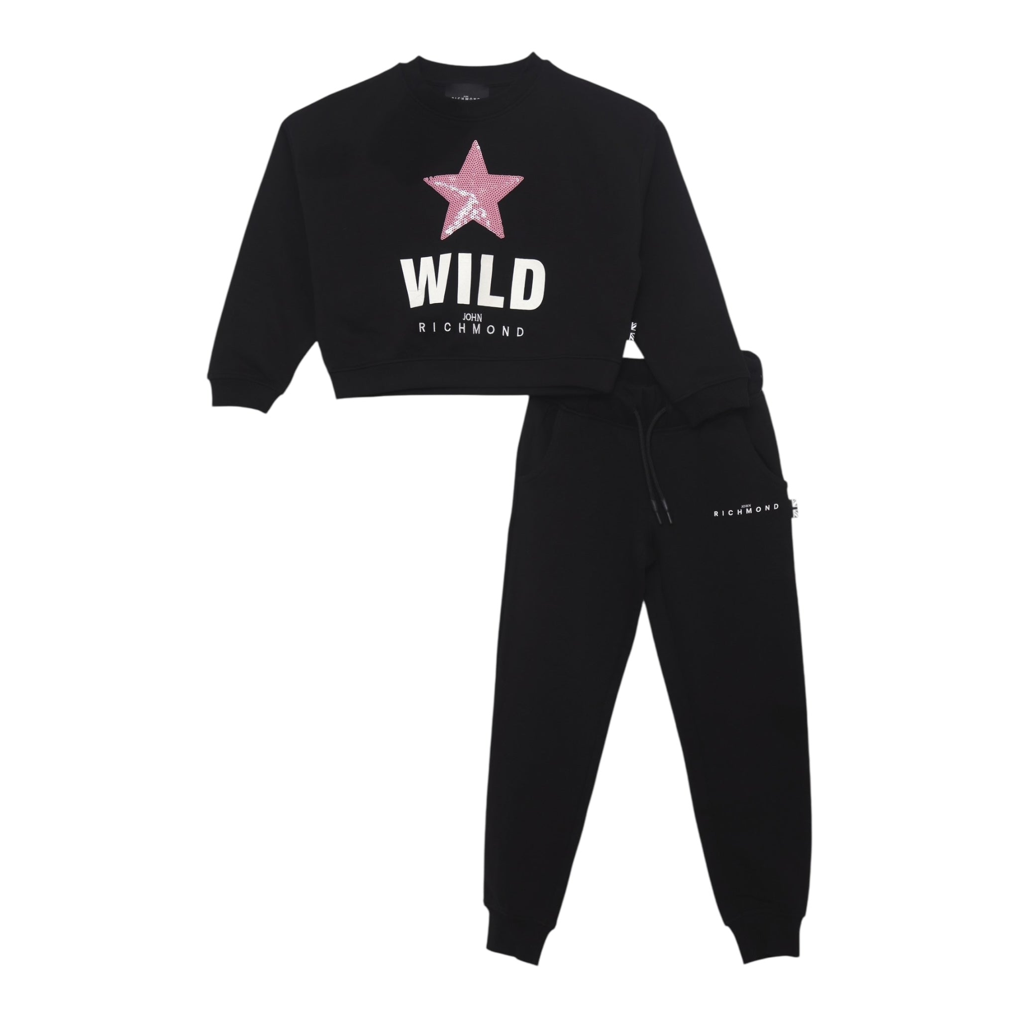 John Richmond Completo 2 Pezzi Felpa-Pantalone per Bambina RGA24124CF NERO JOHN RICHMOND 