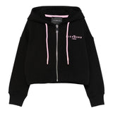 John Richmond Felpa con Zip E Cappuccio Tinta Unita con Stampa per Bambina RGP25001FE NERO JOHN RICHMOND 