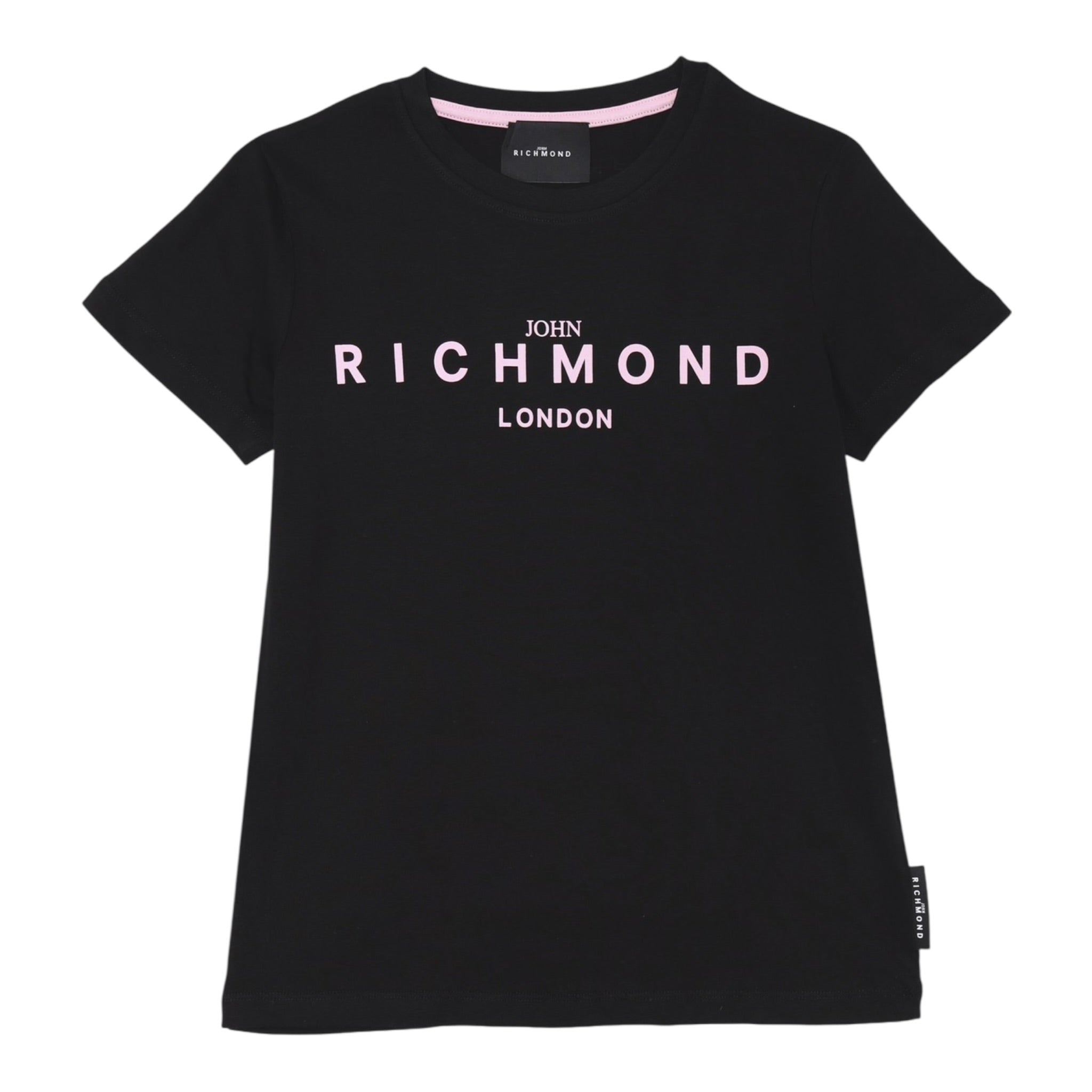 John Richmond T-Shirt Girocollo Tinta Unita con Stampa per Bambina RGP25002TSXX NERO JOHN RICHMOND 