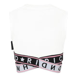 John Richmond Top Giromanica tinta unita con Paillettes Bianco per Bambina RGP25123TO BIANCO JOHN RICHMOND 