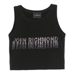 John Richmond Canotta Tinta Unita con Brillantini per Bambina RGP25204CN NERO JOHN RICHMOND 