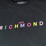 John Richmond Abito Mezza Manica Girocollo Tinta Unita con Stampa per Bambina RGP26023VE NERO JOHN RICHMOND 