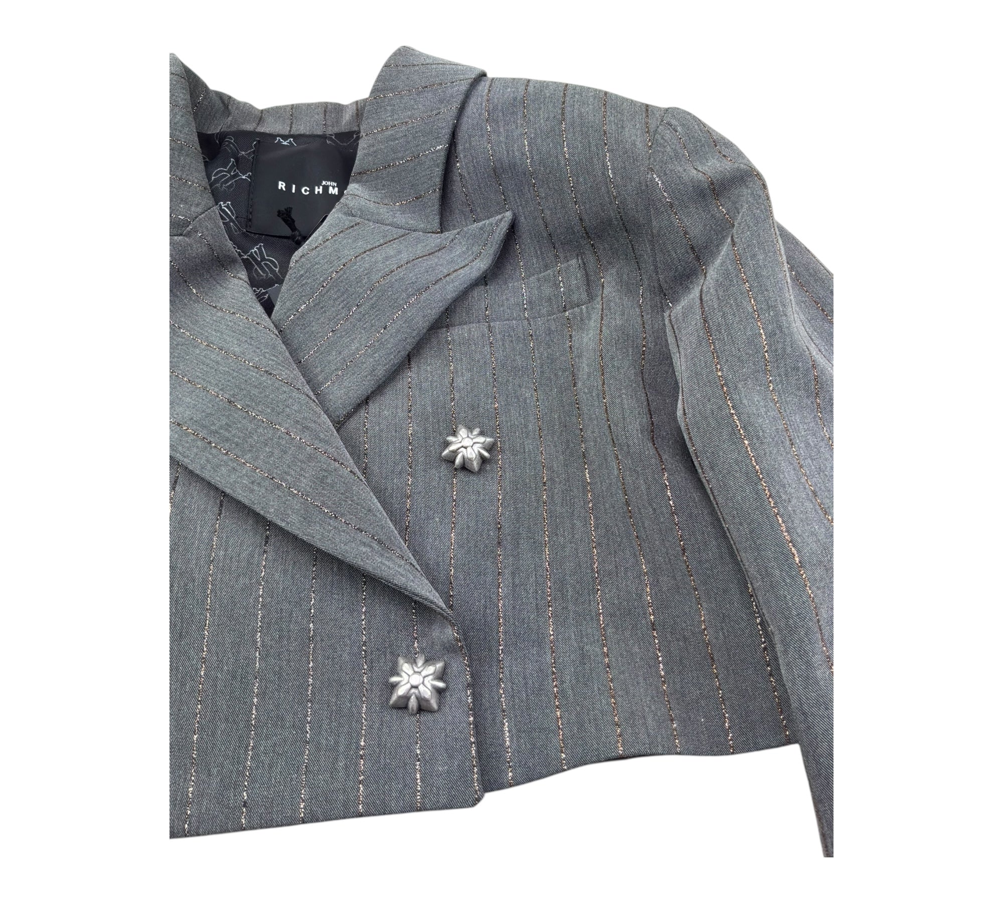 John Richmond Giacca Modello Crop Tinta Unita Doppiopetto per Bambina RGP26036GC GRIGIO JOHN RICHMOND 