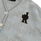 John Richmond Cardigan Tinta Unita con Stampa E Fantasia per Bambina RGP26045CD AZZURRO JOHN RICHMOND 