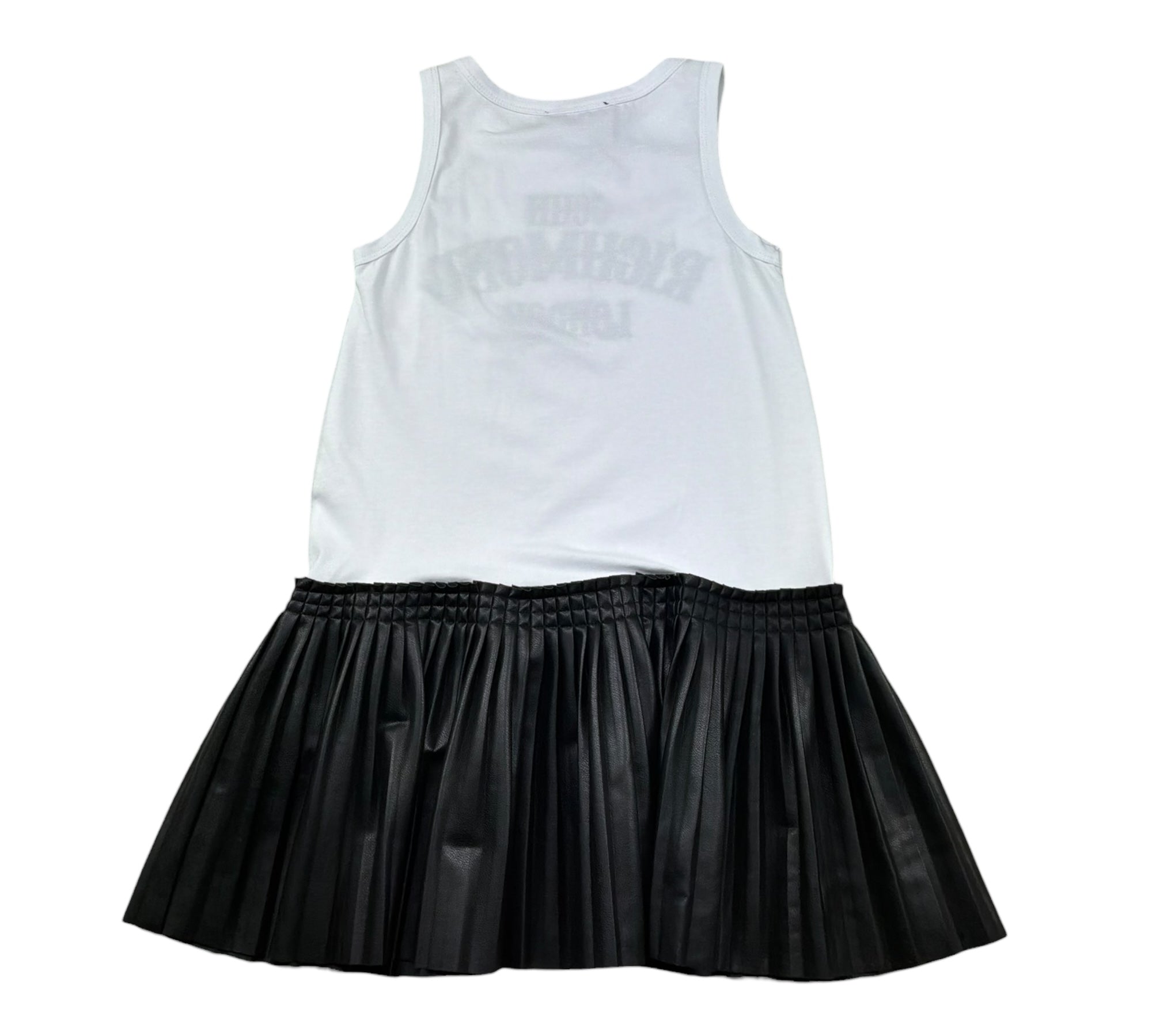 John Richmond Abito Giromanica Tinta Unita Bicolore per Bambina RGP26061VE BIANCO/NERO JOHN RICHMOND 
