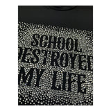 John Richmond T-Shirt Girocollo Tinta Unita con Brillantini per Bambina RGP26065TS NERO JOHN RICHMOND 