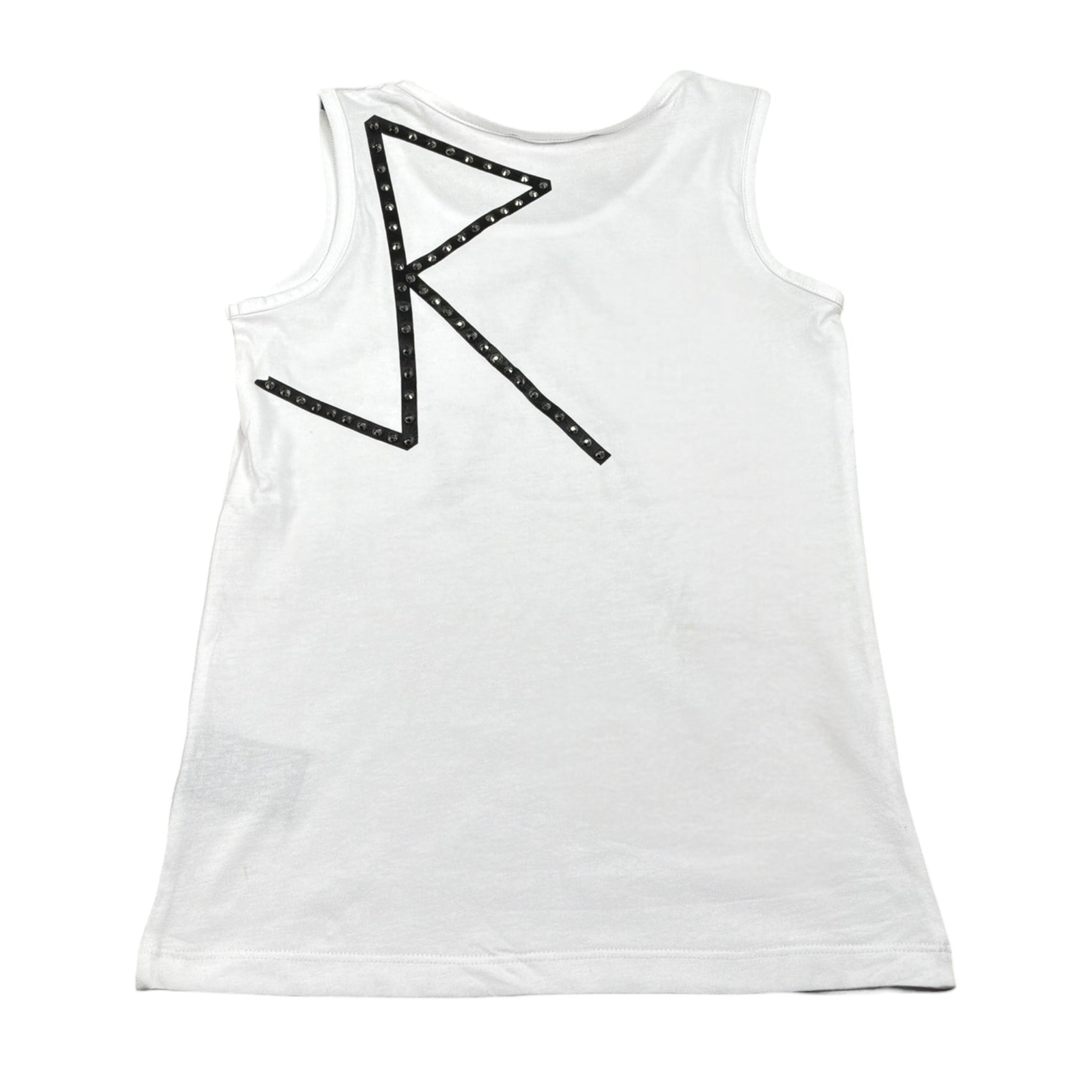 John Richmond Canotta Girocollo Tinta Unita con Borchie per Bambina RGP26099CN BIANCO JOHN RICHMOND 