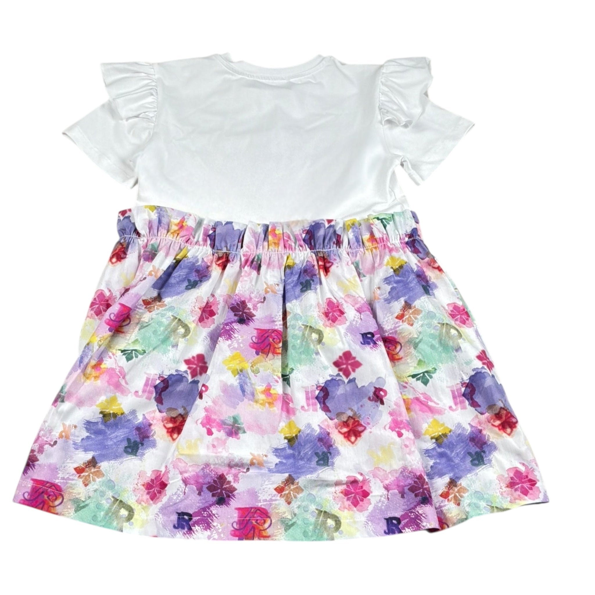 John Richmond Abito Bicolore Mezza Manica con Fantasia per Bambina RGP26191VE BIANCO JOHN RICHMOND 