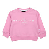 John Richmond Felpa Girocollo Tinta Unita con Stampa per Bambina RIP25003FE ROSA JOHN RICHMOND 