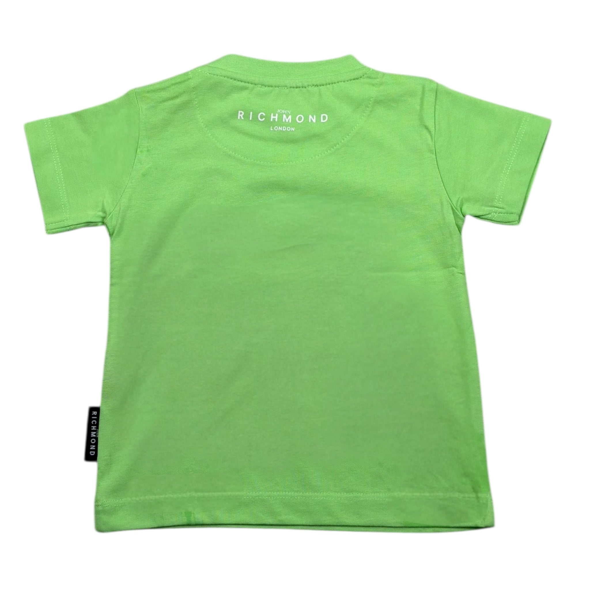 John Richmond T-Shirt Girocollo Tinta Unita con Stampa per Neonato RIP25014TSXX VERDE JOHN RICHMOND 