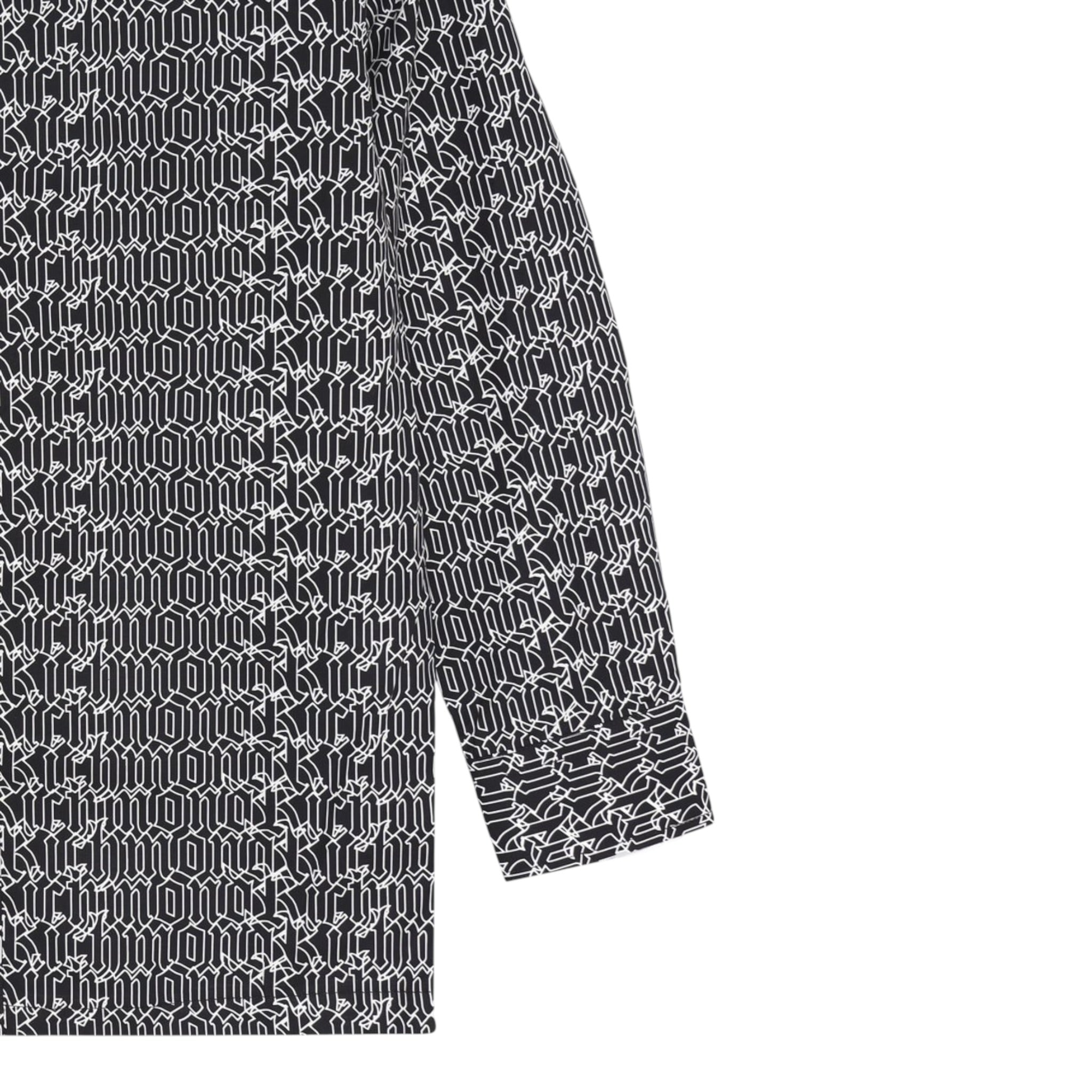John Richmond Camicia Manica Lunga Tinta Unita con Stampe Logo per Neonato RIP25076CA NERO JOHN RICHMOND 