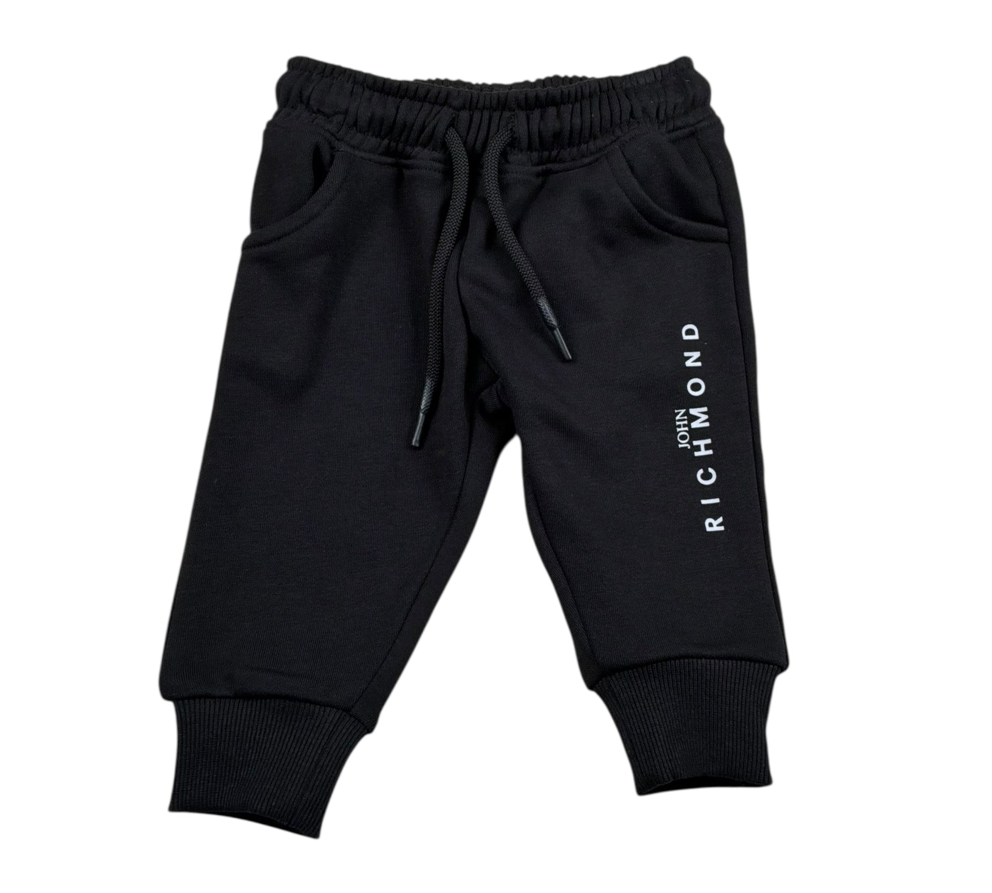 John Richmond Pantalone Tuta Tinta Unita con Logo per Neonato RIP26003PA NERO JOHN RICHMOND 