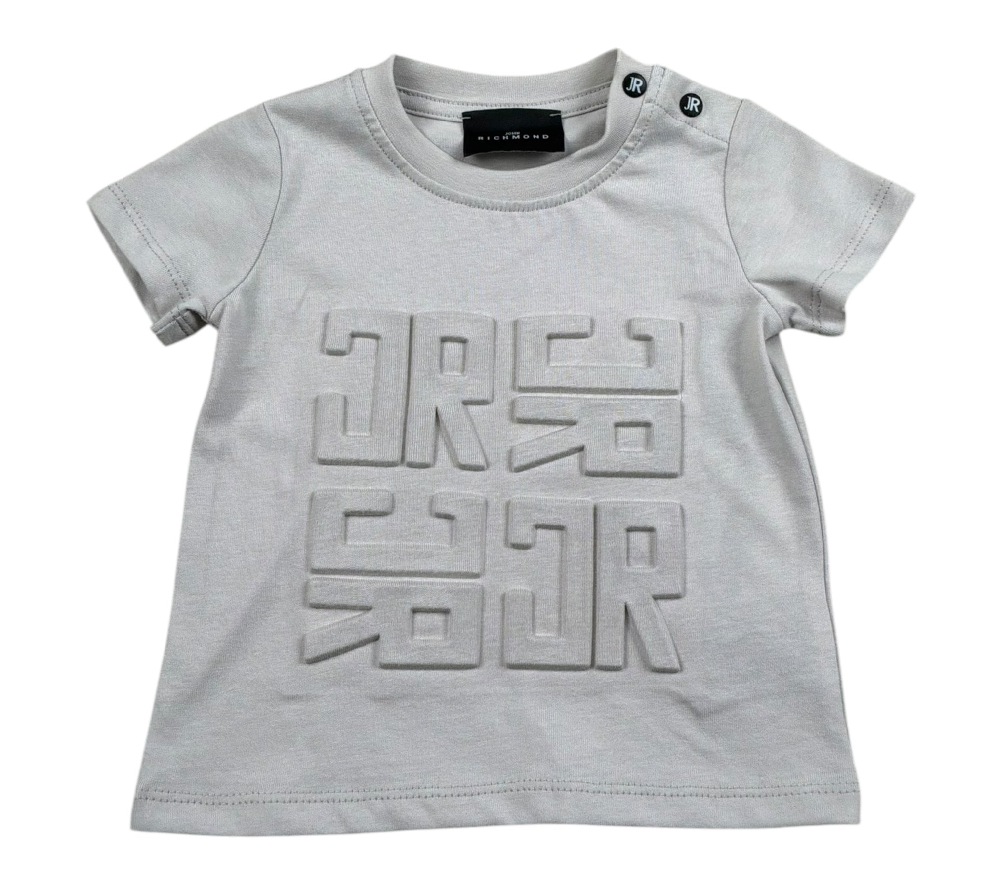 John Richmond T-Shirt Girocollo Tinta Unita con Logo per Neonato RIP26015TS GRIGIO JOHN RICHMOND 