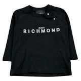 John Richmond Shirt Girocollo Tinta Unita con Logo per Neonato RIP26041TS NERO JOHN RICHMOND 
