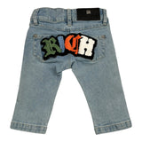 John Richmond Jeans Tinta Unita con Girovita Regolabile per Neonata RIP26106JE AZZURRO JOHN RICHMOND 