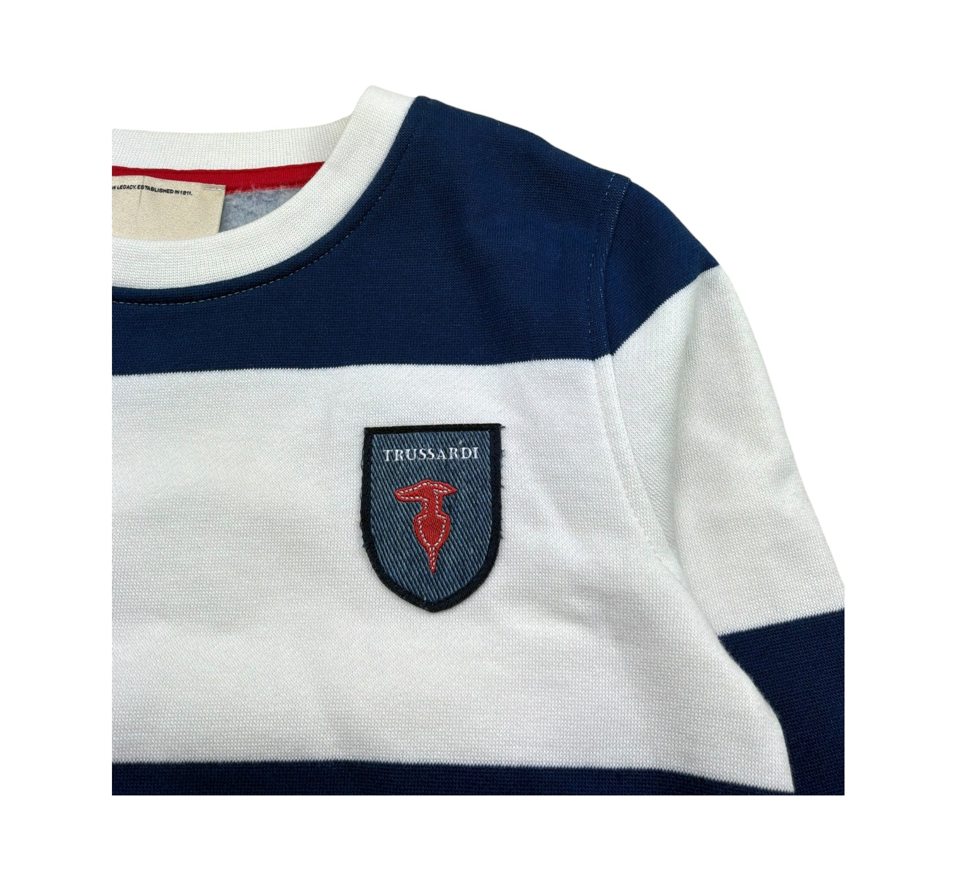 Trussardi Felpa Chiusa Bicolore con Stampa per Bambino TBP26153FE PANNA/BLU TRUSSARDI 