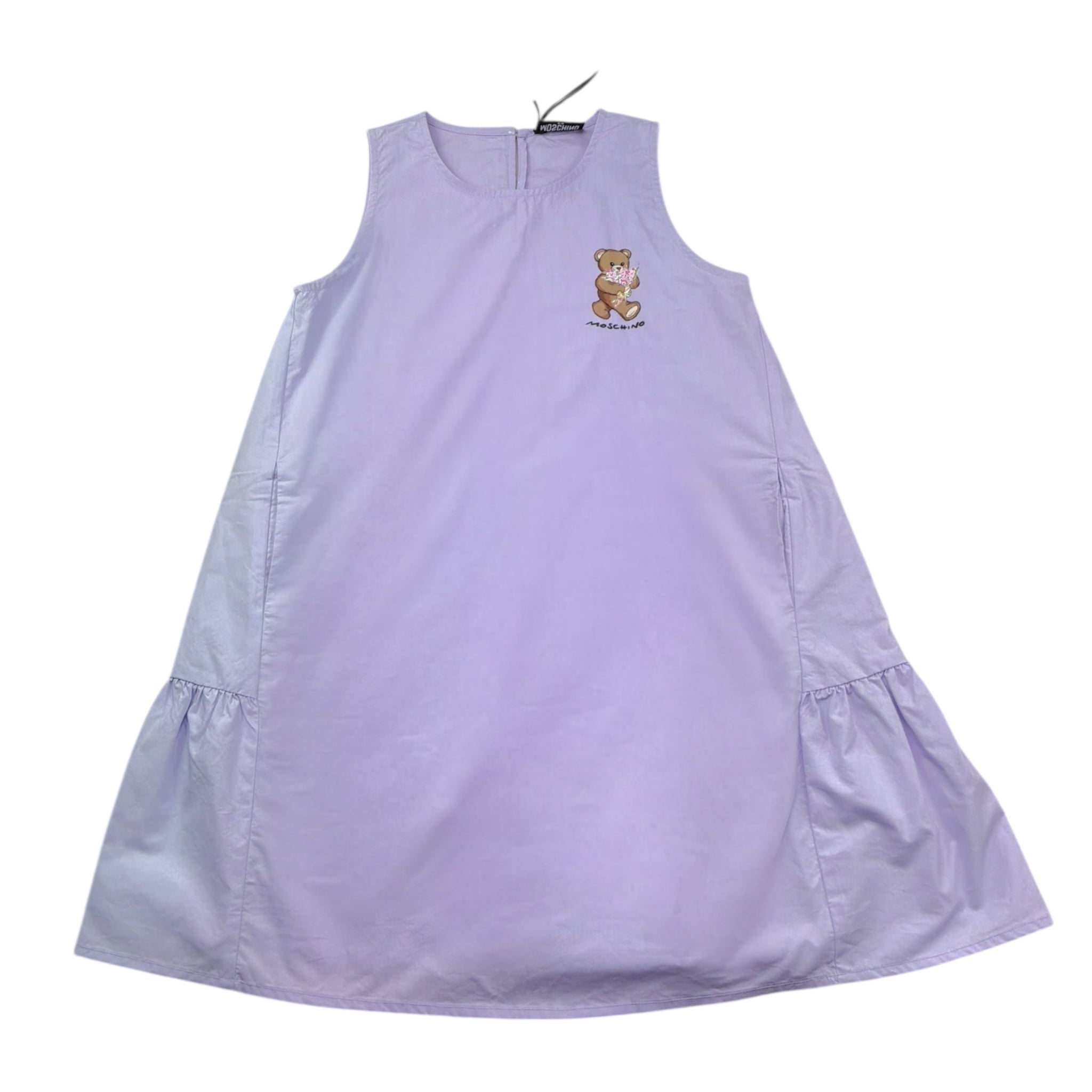Moschino Abito Tinta Unita con Stampa per Bambina HDV0HE LILLA MOSCHINO 