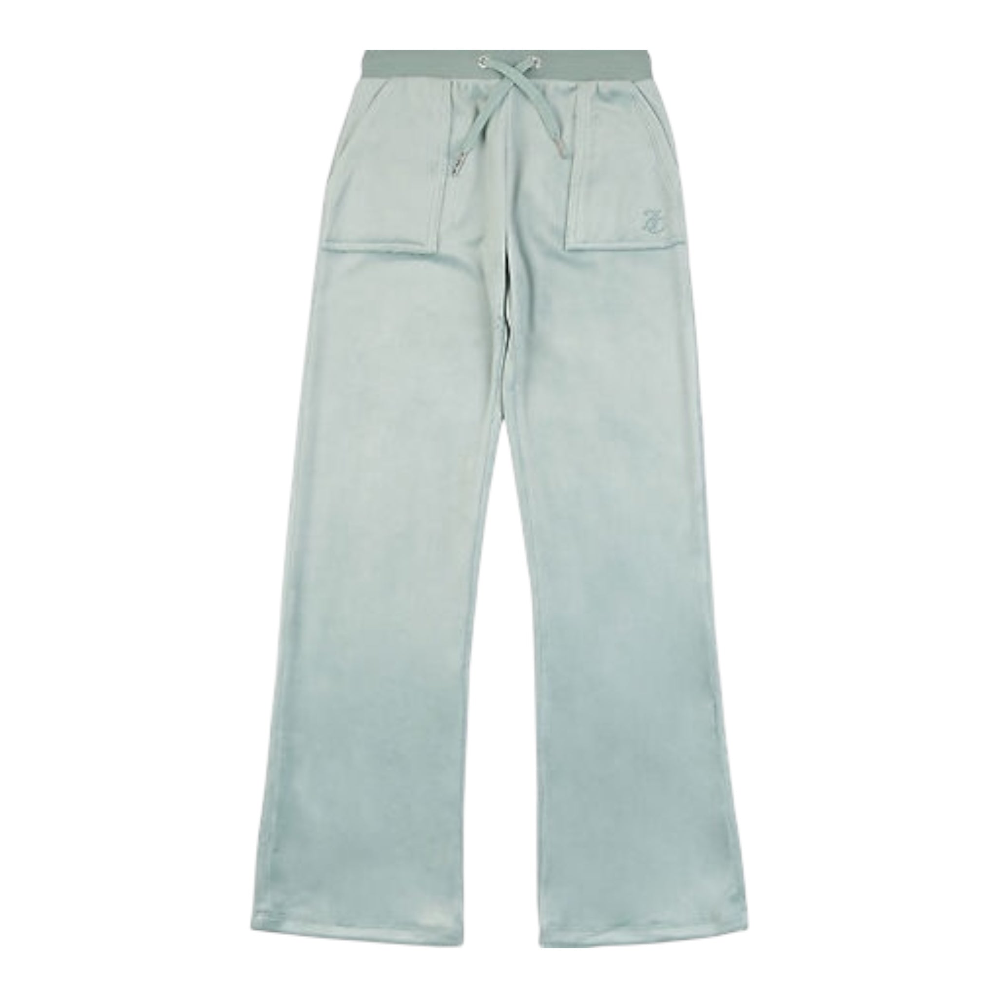 Juicy Couture Pantalone In Velluto Tinta Unita per Bambina JBX6490 VERDE ACQUA JUICY COUTURE 