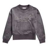 Juicy Couture Felpa Tinta Unita Girocollo con Brillantini per Bambina JBX6496 GRIGIO JUICY COUTURE 