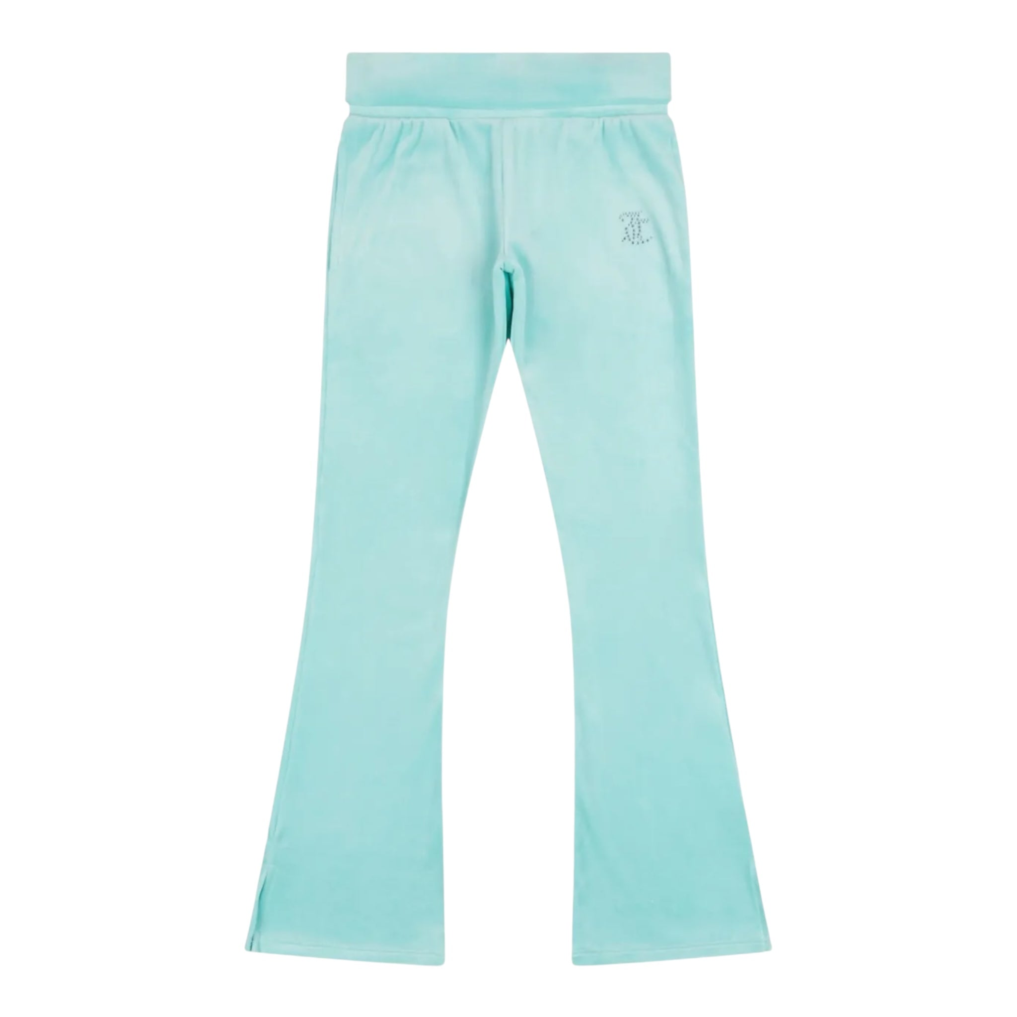 Juicy Couture Pantalone Tinta Unita In Velluto con Brillanini per Bambina JBX6501 AZZURRO JUICY COUTURE 