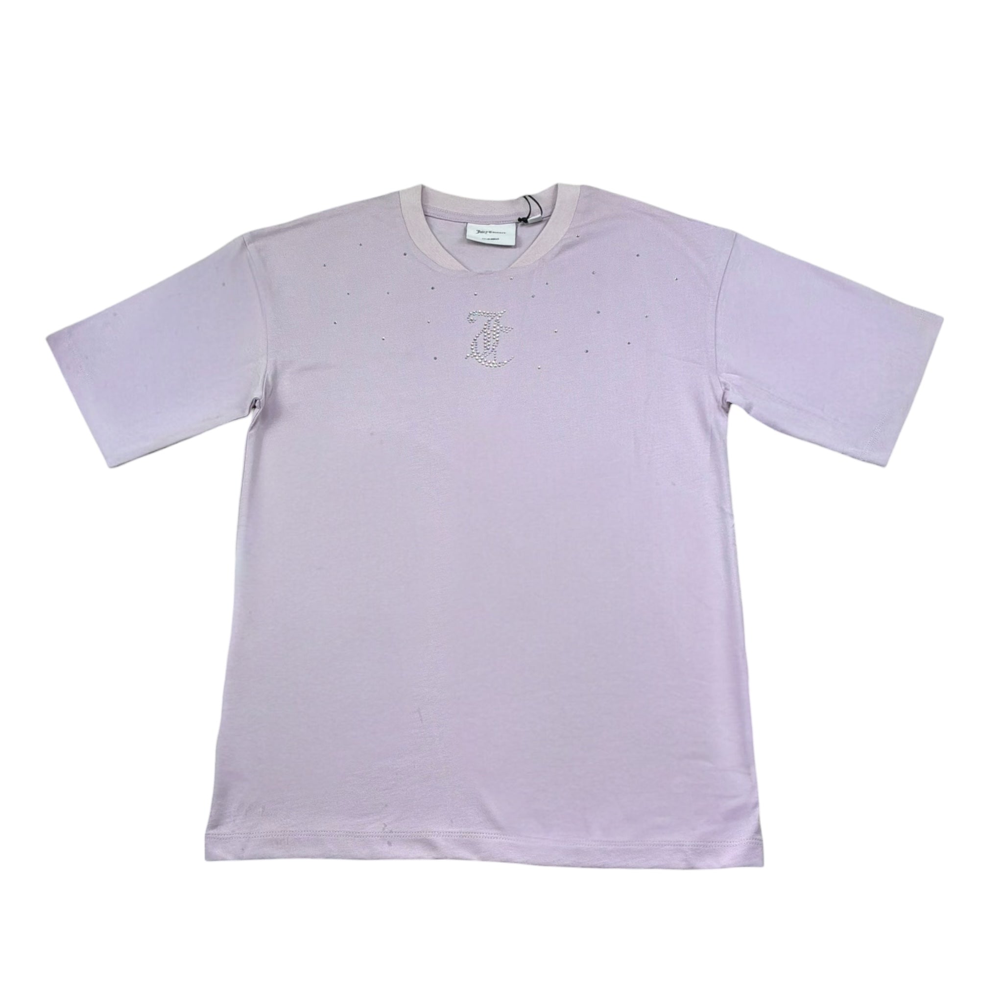 Juicy Couture T-Shirt Girocollo Tinta Unita con Stampa per Bambina JBX6510 LILLA JUICY COUTURE 