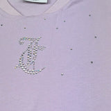 Juicy Couture T-Shirt Girocollo Tinta Unita con Stampa per Bambina JBX6510 LILLA JUICY COUTURE 