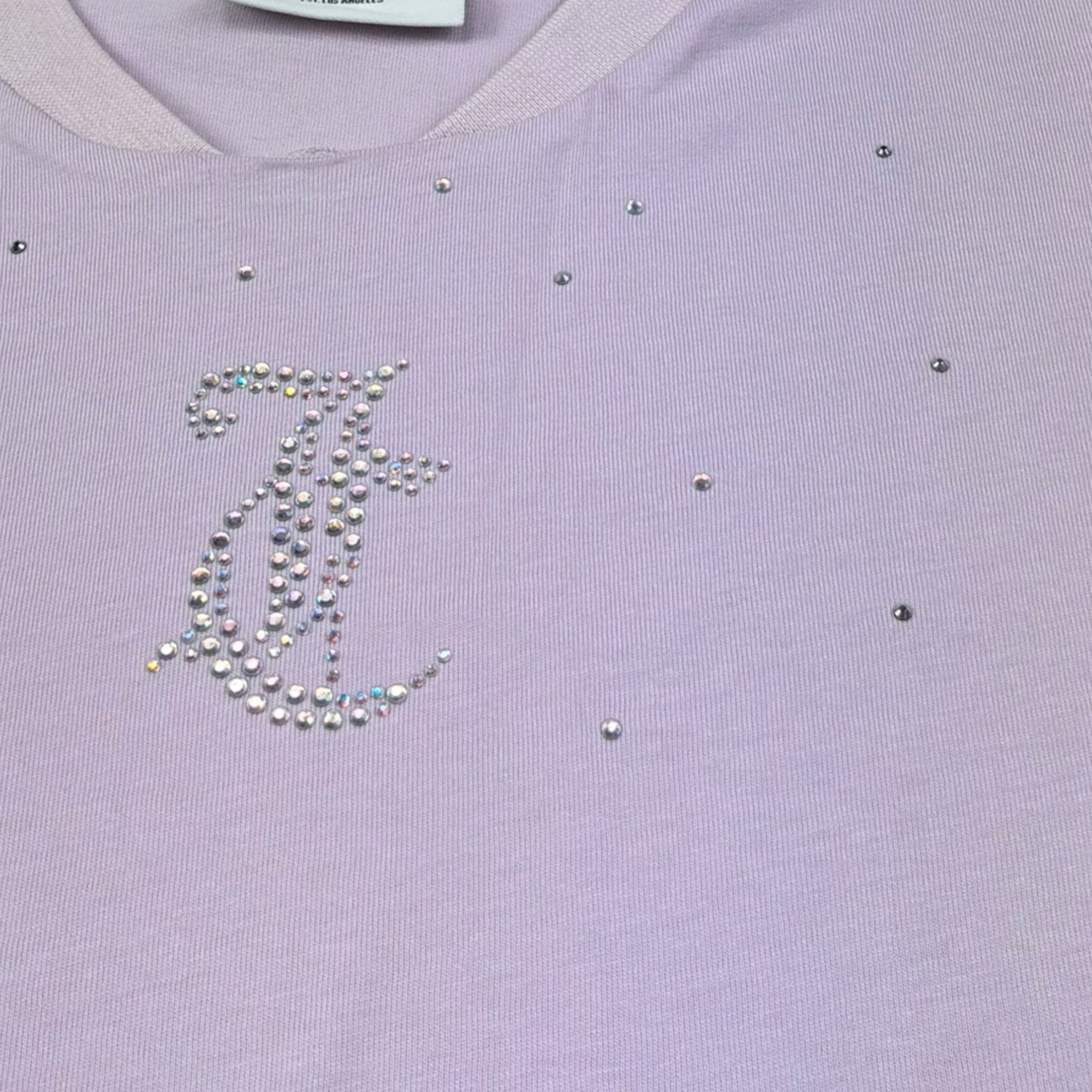 Juicy Couture T-Shirt Girocollo Tinta Unita con Stampa per Bambina JBX6510 LILLA JUICY COUTURE 
