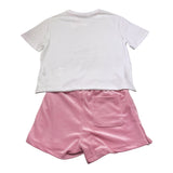 Juicy Couture Completo 2 Pezzi T-Shirt-Short Bicolore per Bambina JBX6512 BIANCO/ROSA JUICY COUTURE 