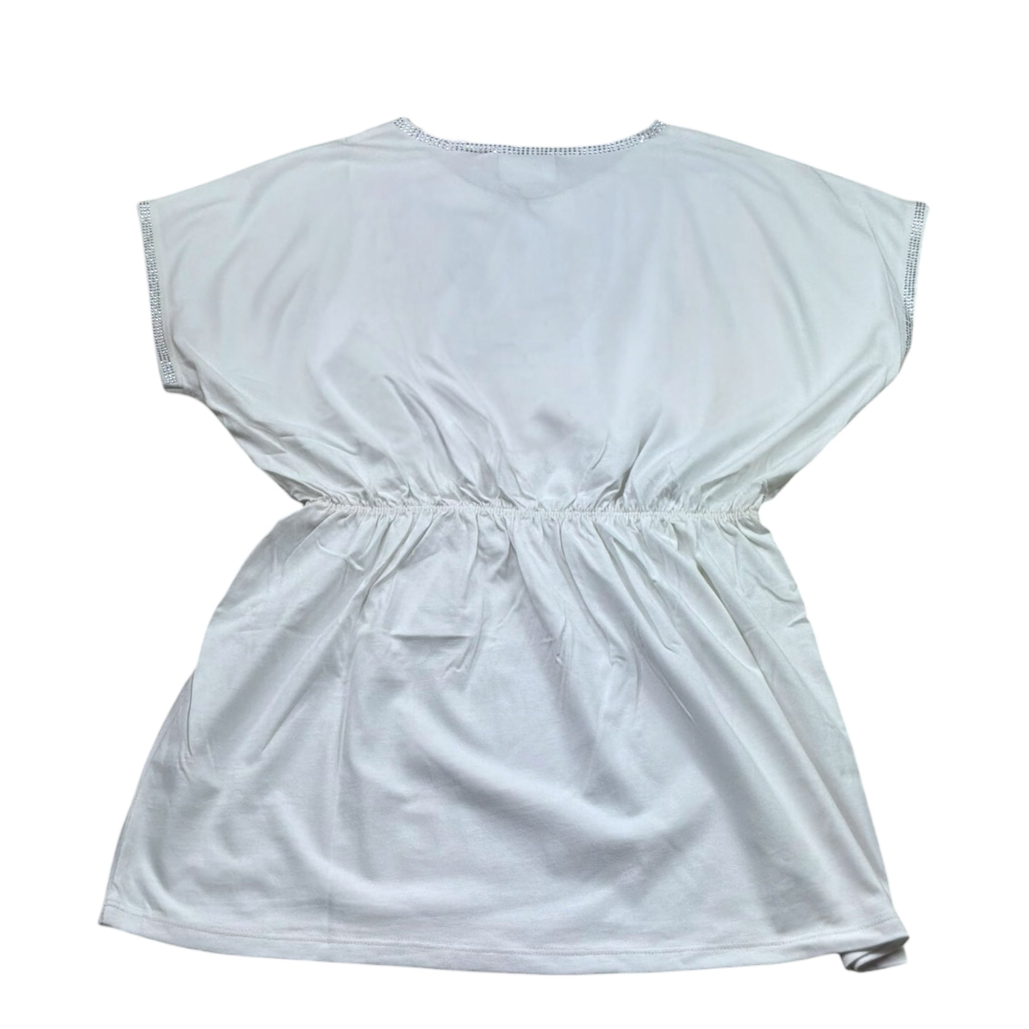 Juicy Couture Abito Mezza Manica Tinta Unita con Stampa per Bambina JBX6529 BIANCO JUICY COUTURE 