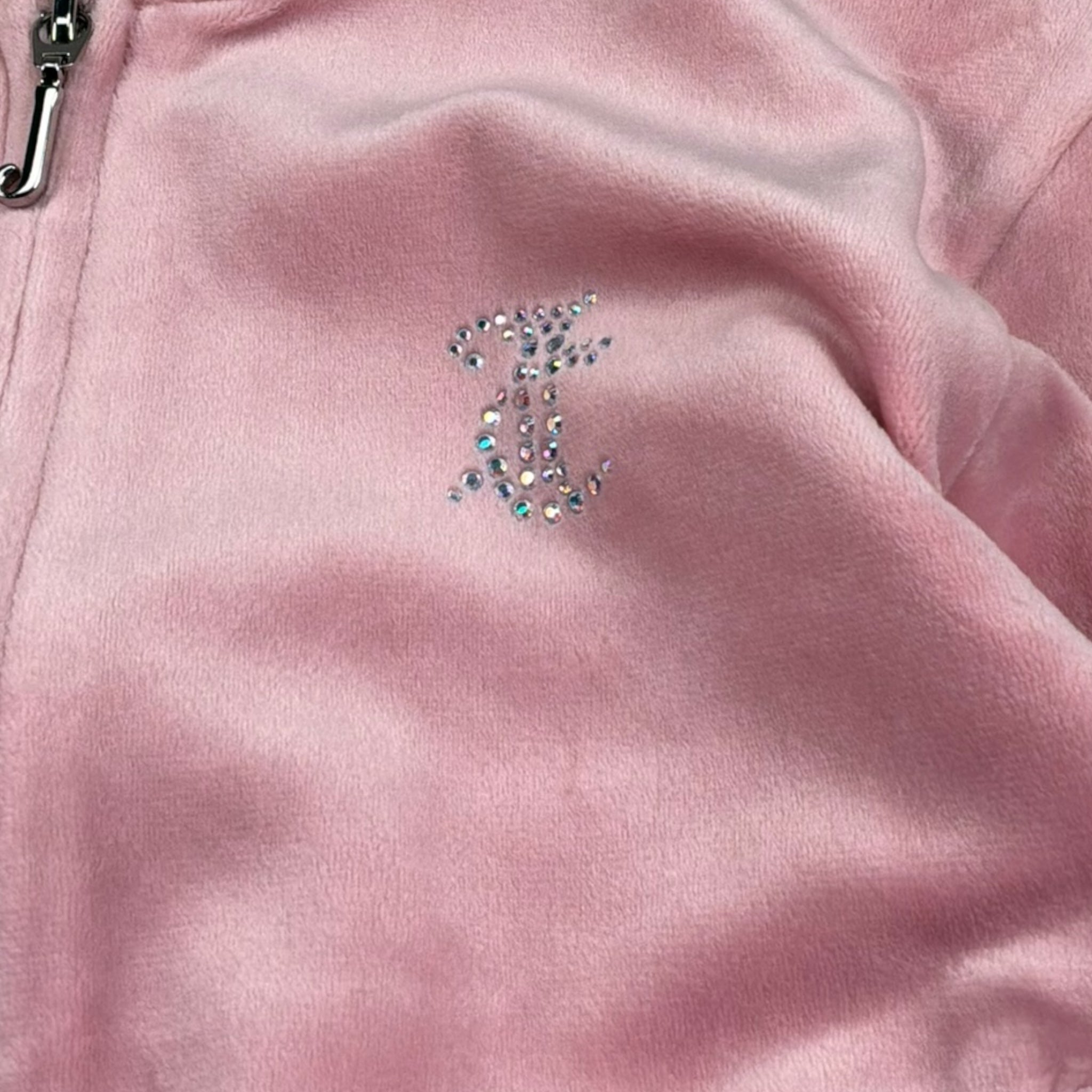Juicy Couture Felpa Tinta Unita con Zip E Brillantini per Bambina JBX6602 ROSA JUICY COUTURE 