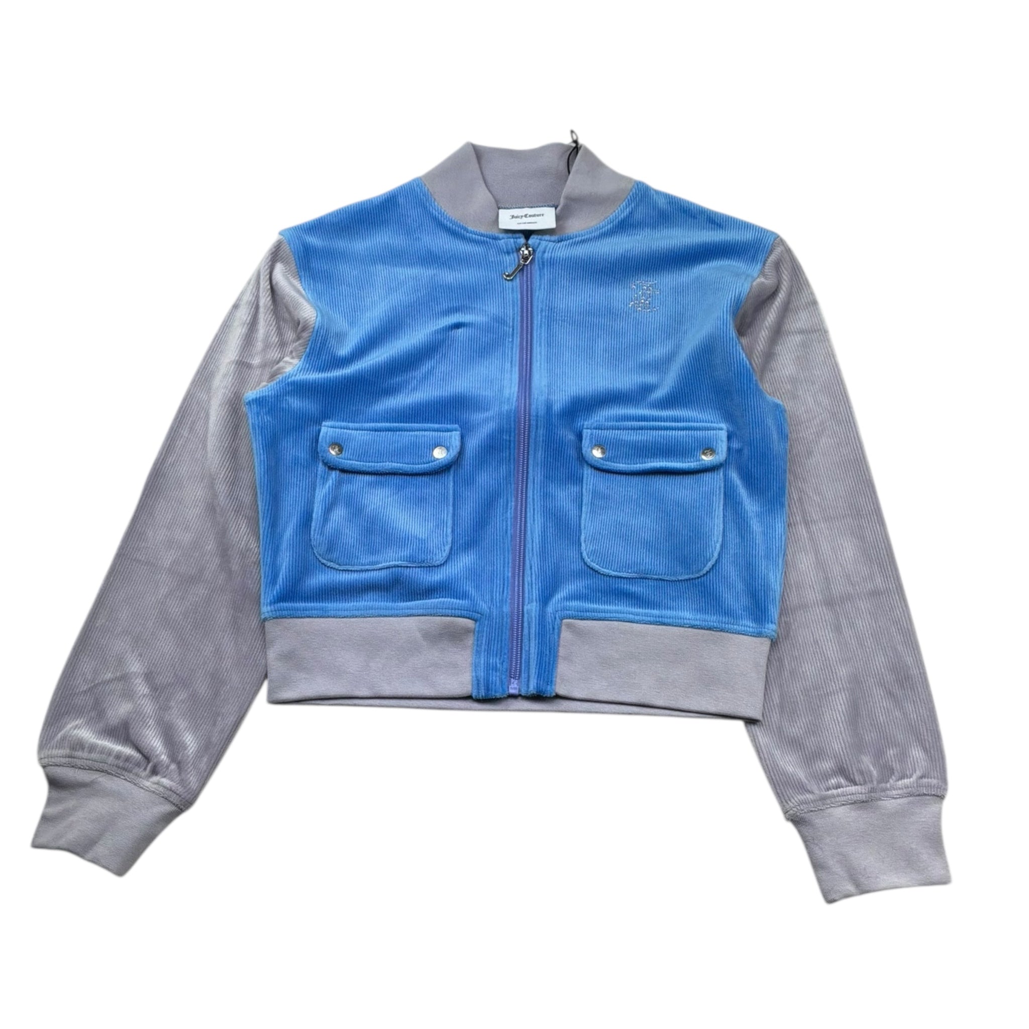 Juicy Couture Felpa Bicolore con Zip per Bambina JBX6603 GRIGIO/AZZURRO JUICY COUTURE 