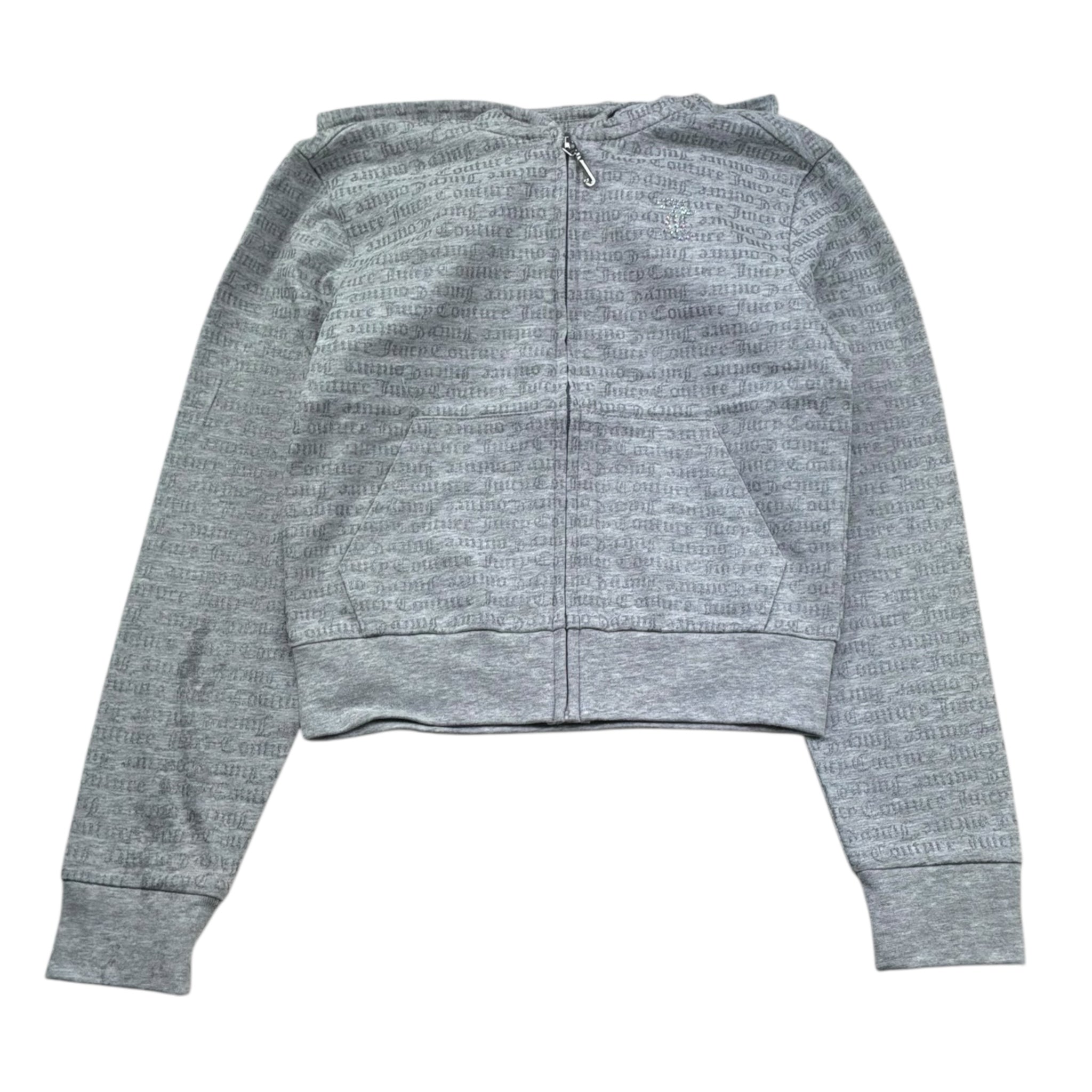 Juicy Couture Felpa Tinta Unita con Zip E Cappuccio per Bambina JBX6621 GRIGIO JUICY COUTURE 