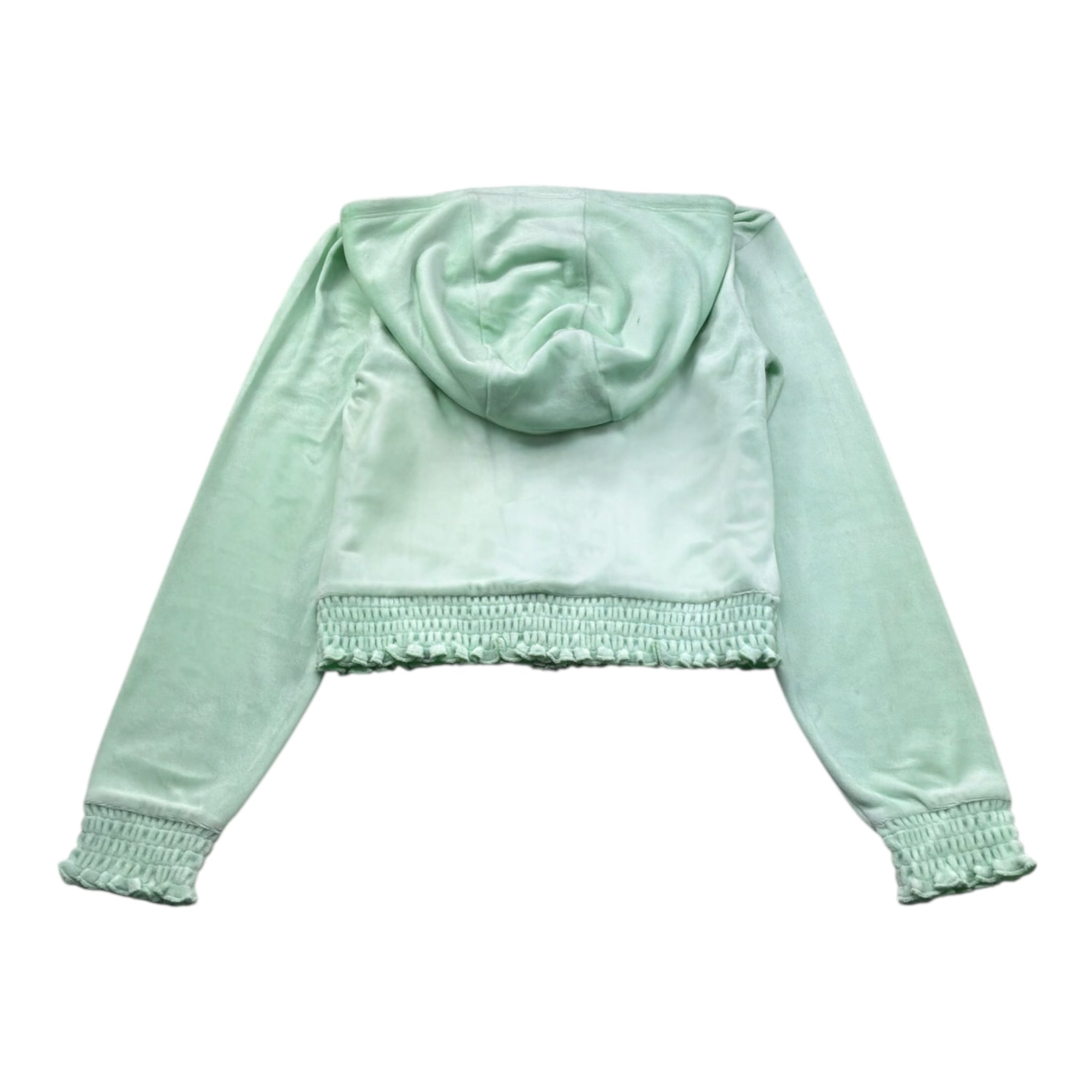 Juicy Couture Felpa Tinta Unita con Zip E Cappuccio per Bambina JBX6685 VERDE ACQUA JUICY COUTURE 
