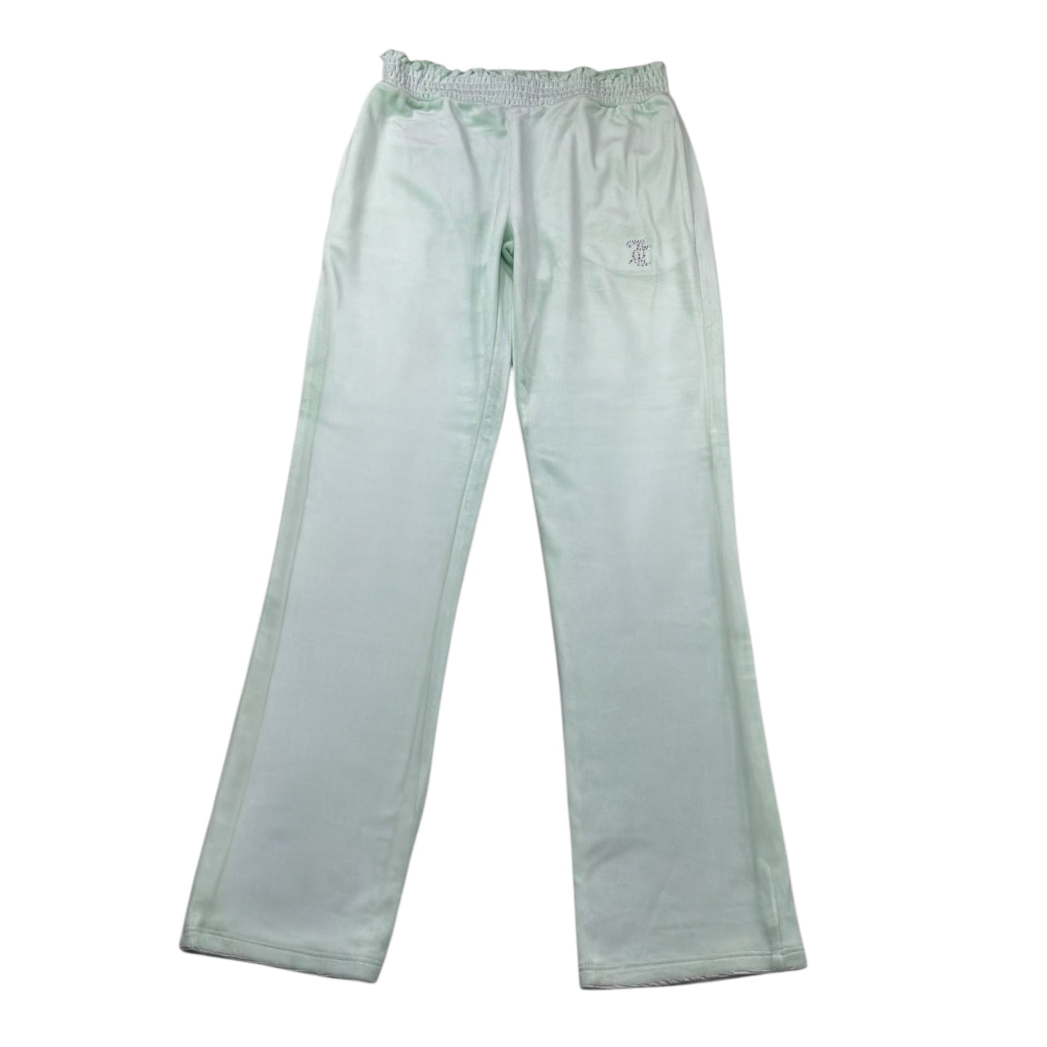 Juicy Couture Pantalone In Velluto Tinta Unita per Bambina JBX6686 VERDE ACQUA JUICY COUTURE 
