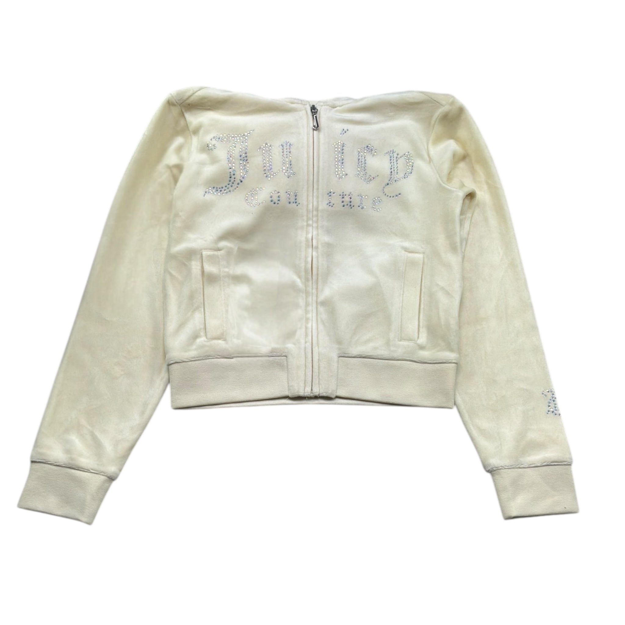 Juicy Couture Felpa Tinta Unita con Zip E Cappuccio per Bambina JBX6745 PANNA JUICY COUTURE 