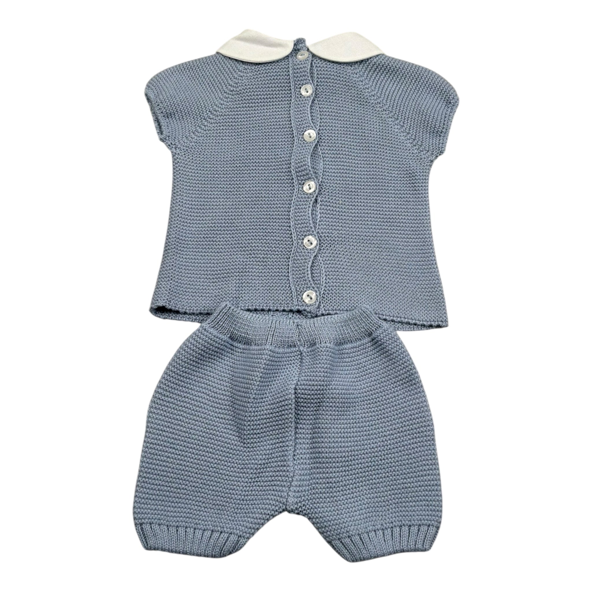 Juliana Completo 2 Pezzi T-Shirt-Culotte Tinta Unita per Neonato 25074 AZZURRO POLVERE JULIANA 