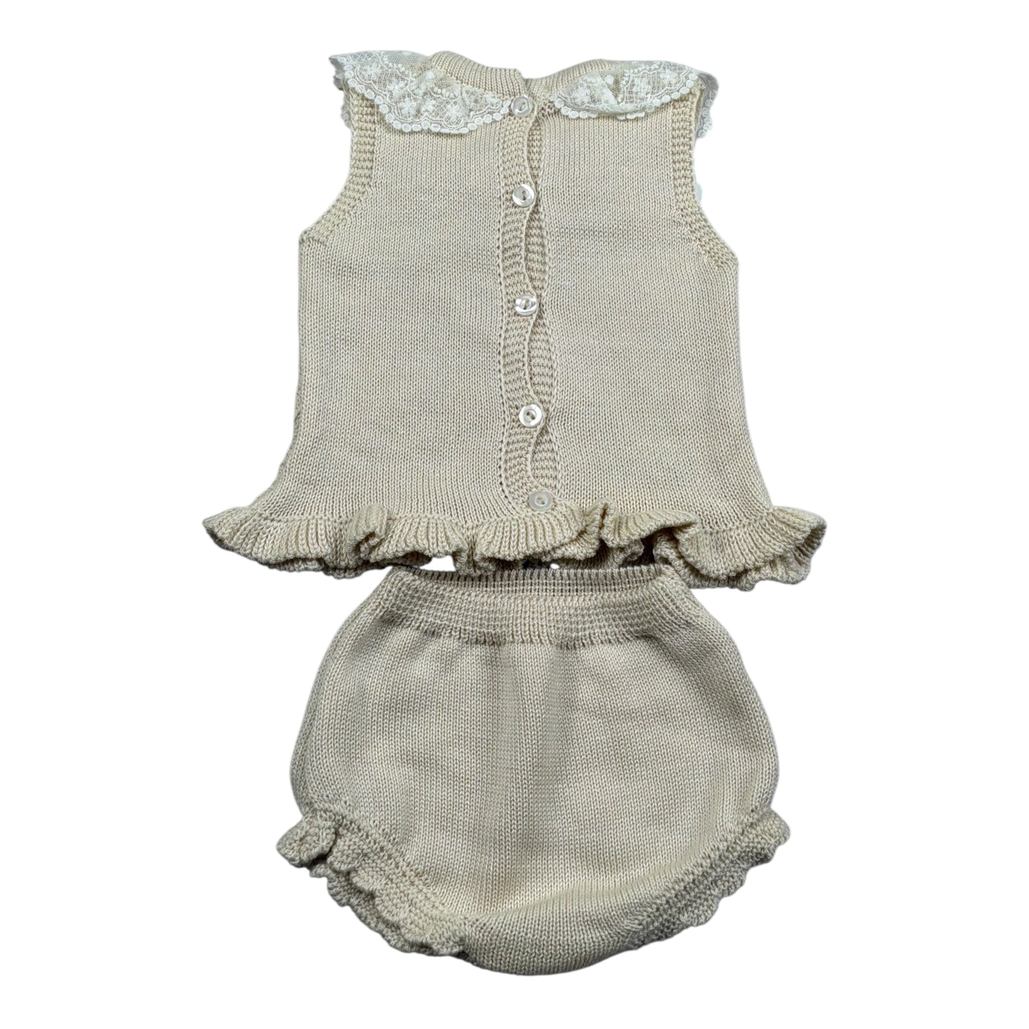 Juliana Completo 2 Pezzi Maglia-Culotte Tinta Unita per Neonata 25075 AVORIO JULIANA 