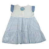 Juliana Abito Bicolore con Fantasia A Righe Bianco per Bambina 25130 BIANCO JULIANA 