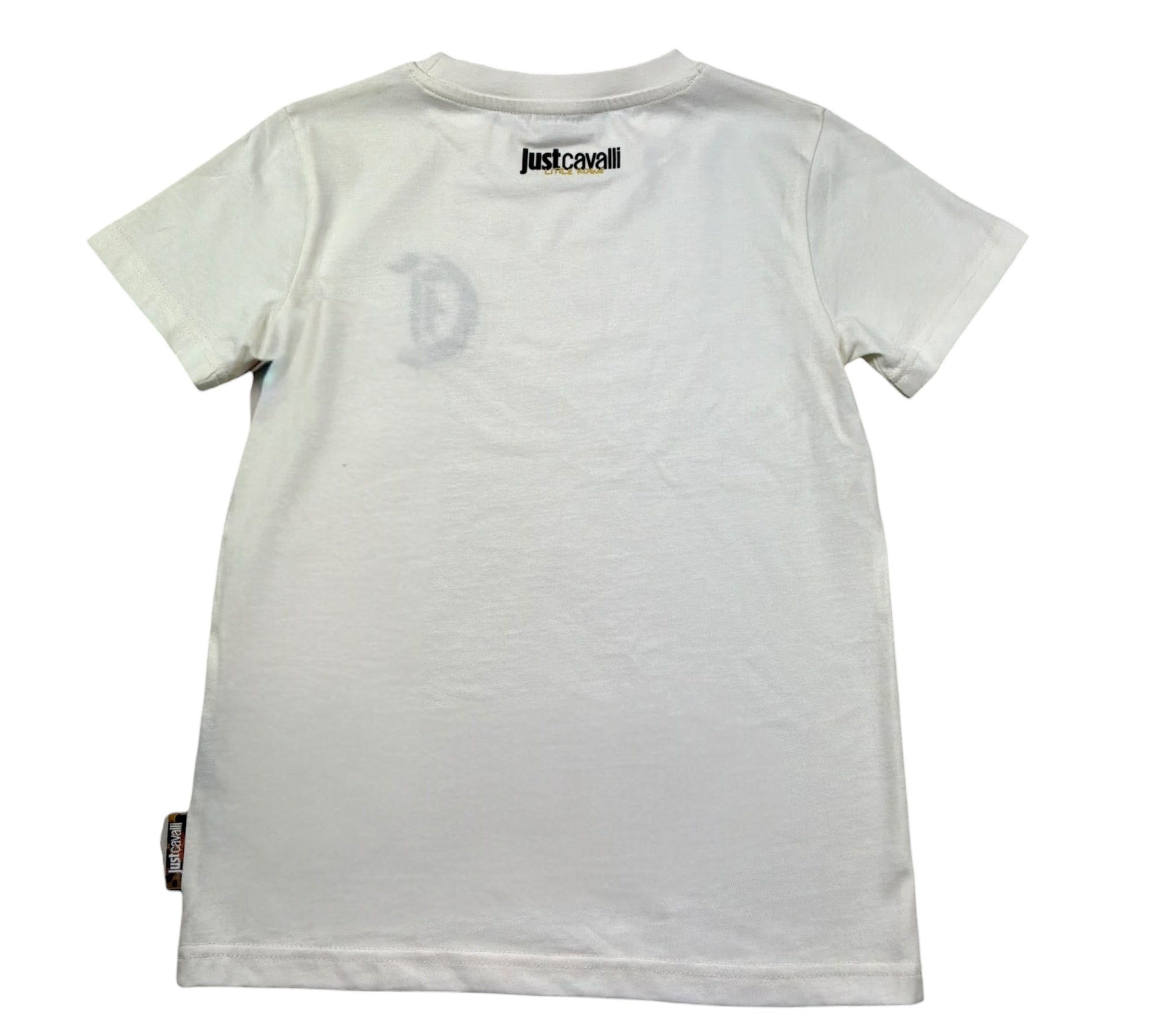 Just Cavalli T-Shirt Girocollo Tinta Unita con Stampa In Contrasto per Bambino JBP26018TS PANNA JUST CAVALLI 