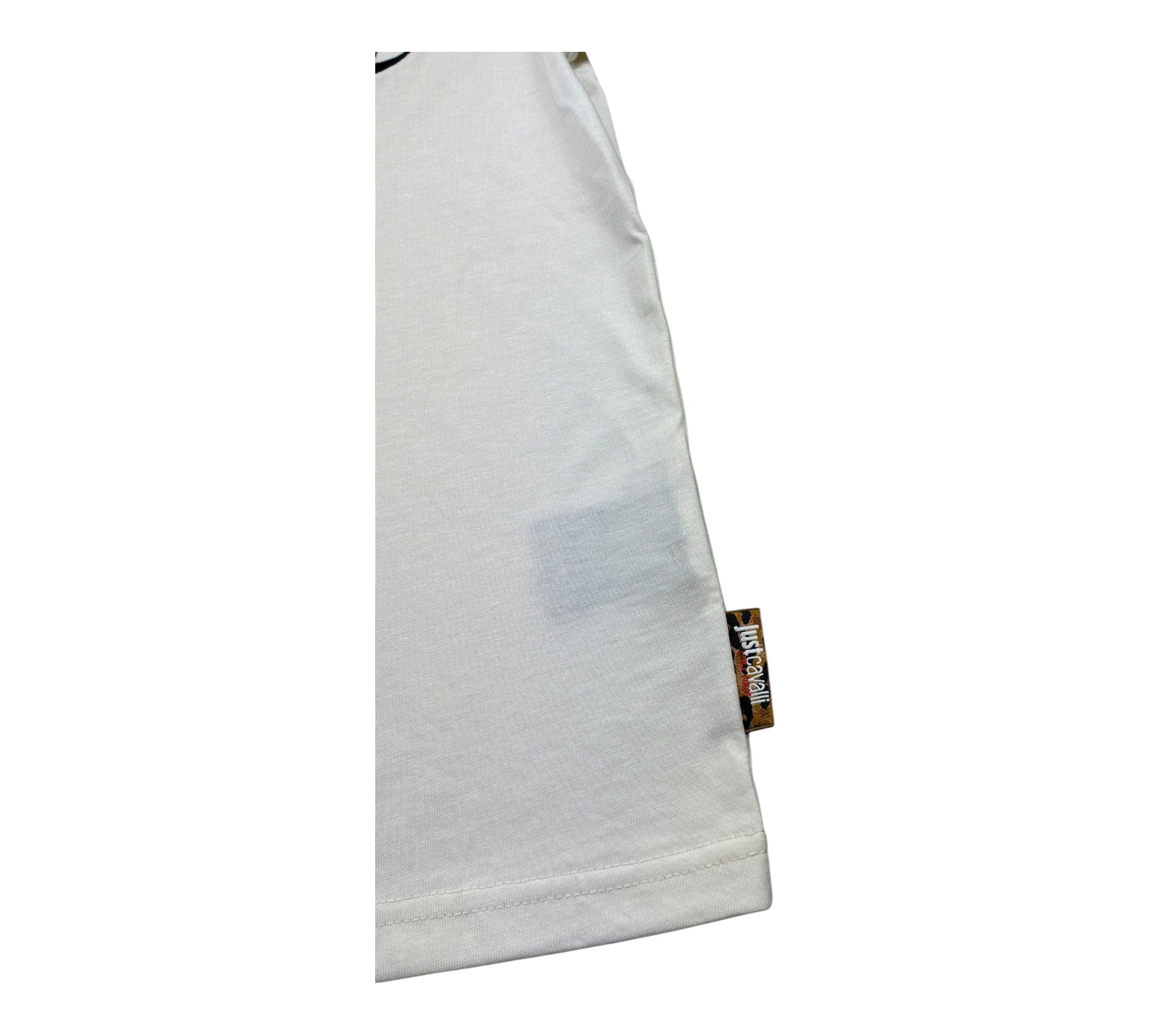 Just Cavalli T-Shirt Girocollo Tinta Unita con Stampa In Contrasto per Bambino JBP26018TS PANNA JUST CAVALLI 