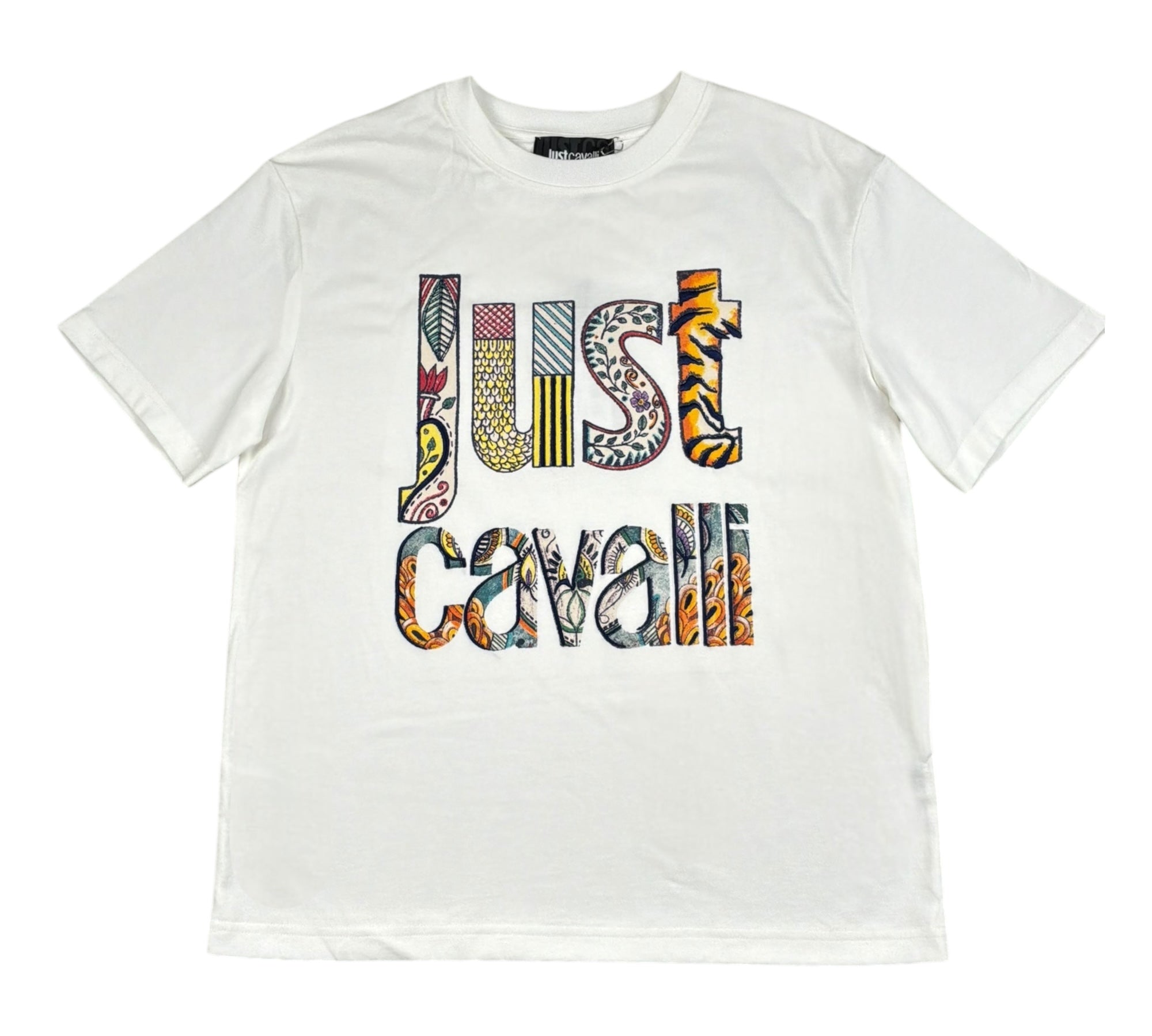 Just Cavalli T-Shirt Girocollo Tinta Unita con Stampa per Bambino JBP26071TS BIANCO JUST CAVALLI 