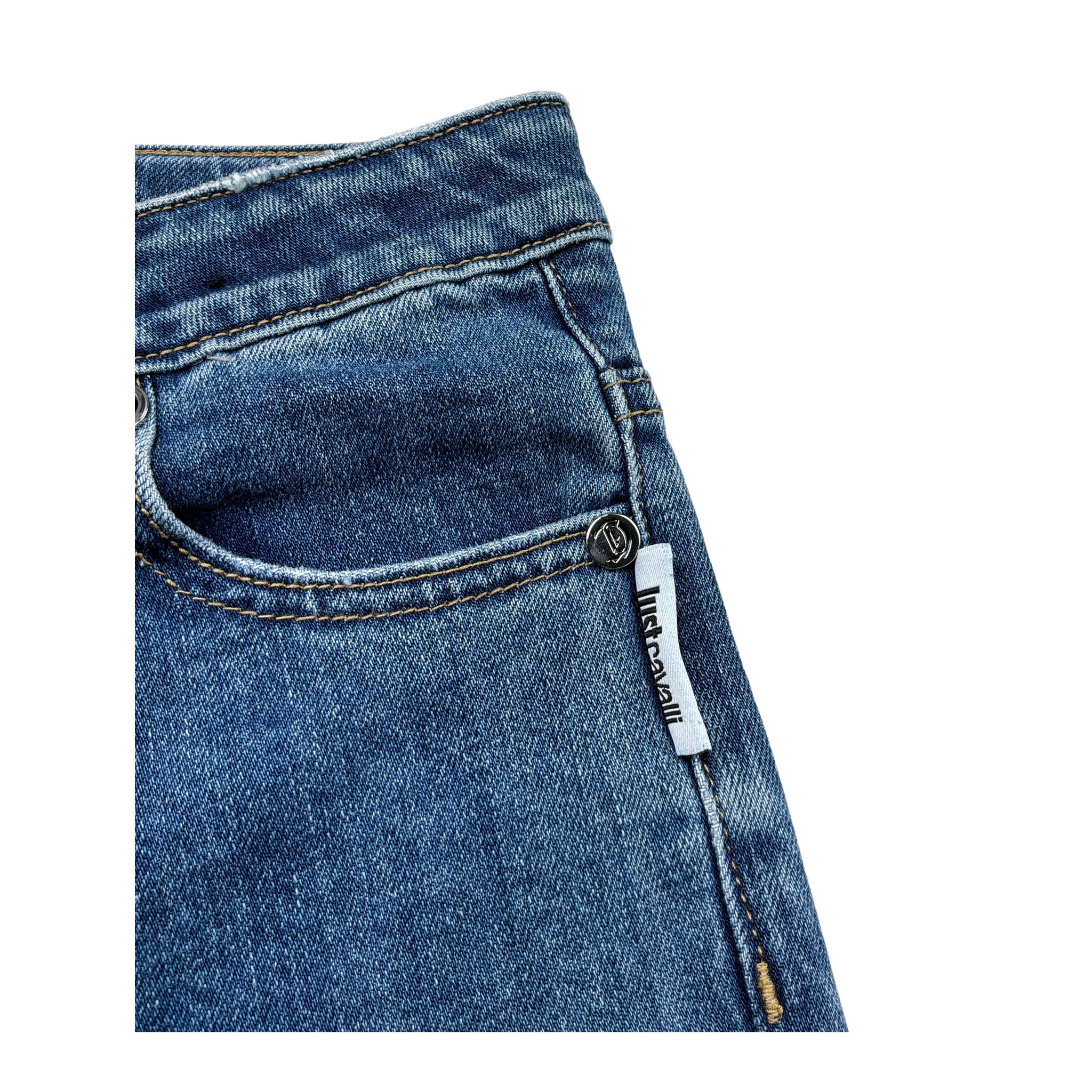 Just Cavalli Bermuda In Denim Tinta Unita con Girovita Regolabile per Bambino JBP26111BE BLU JUST CAVALLI 