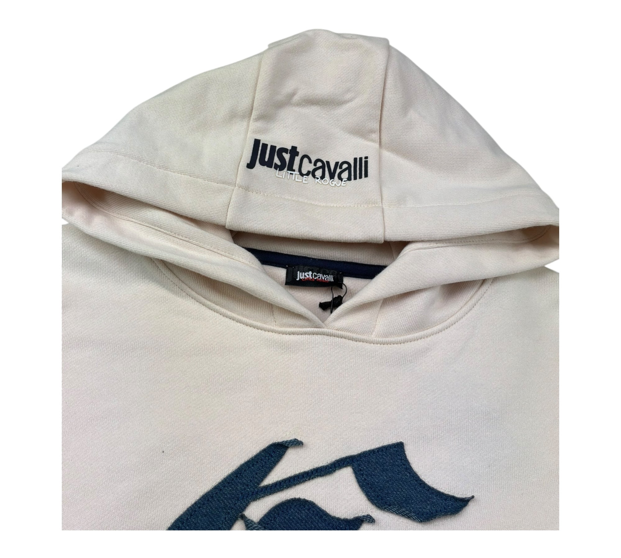 Just Cavalli Felpa Chiusa con Cappuccio Tinta Unita per Bambino JBP26115FE PANNA JUST CAVALLI 