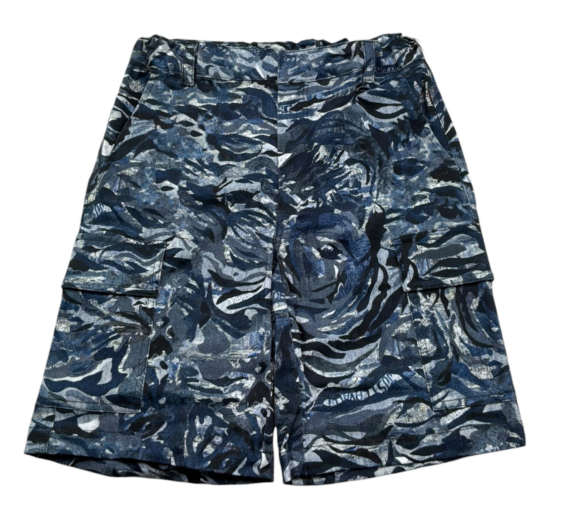Just Cavalli Bermuda Stampa Fantasia con Girovita Reglabile per Bambino JBP26155BE BLU JUST CAVALLI 