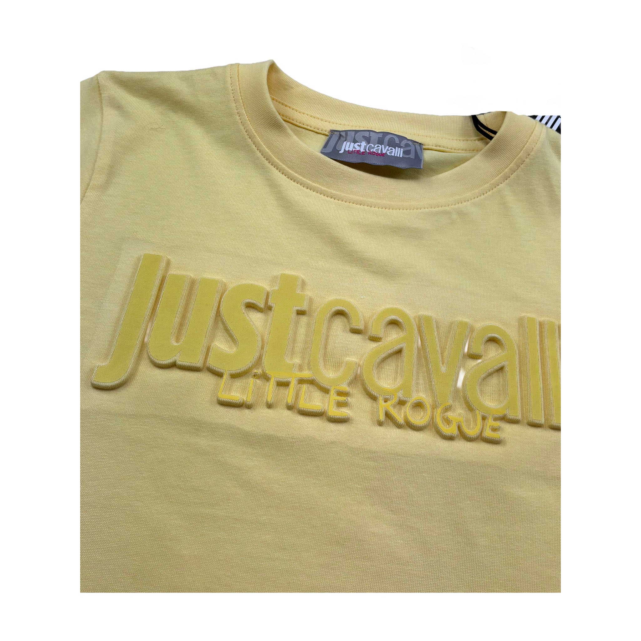Just Cavalli T-Shirt Girocollo Tinta Unita con Stampa per Bambino JGP26014TS GIALLO JUST CAVALLI 