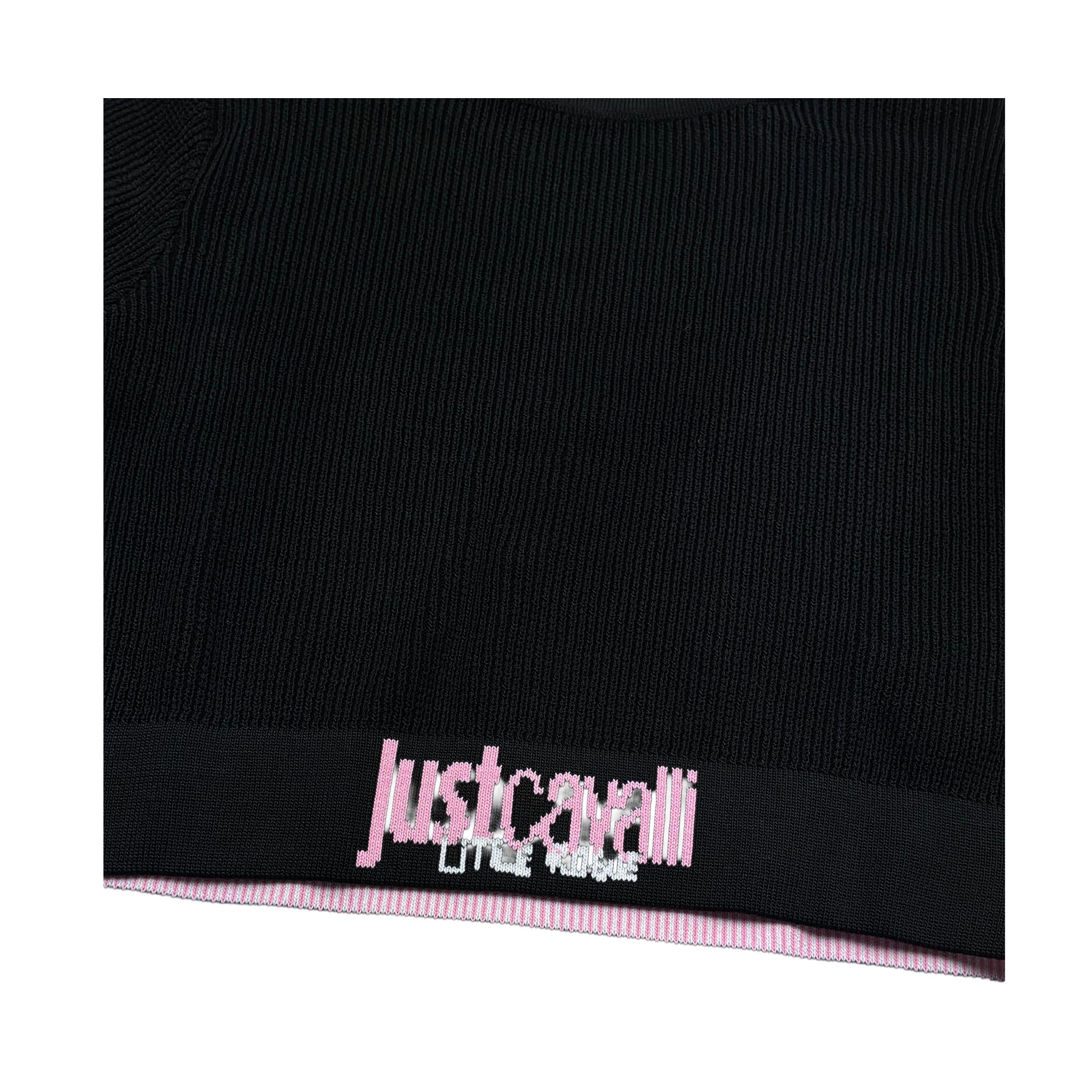 Just Cavalli T-Shirt Girocollo Tinta Unita con Logo per Bambina JGP26049TS NERO JUST CAVALLI 